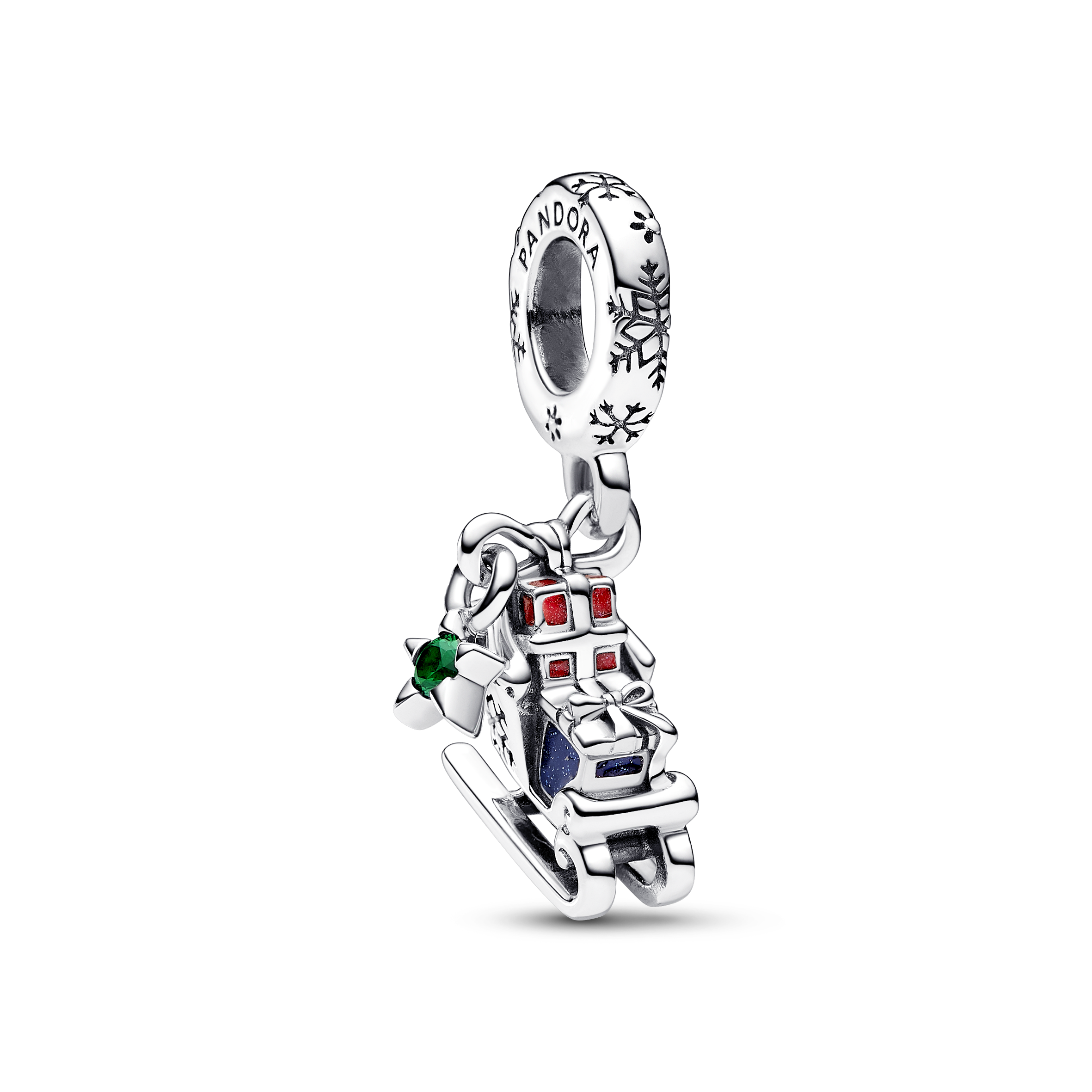 Weihnachtsschlitten Charm-Anhänger- Sterling-Silber