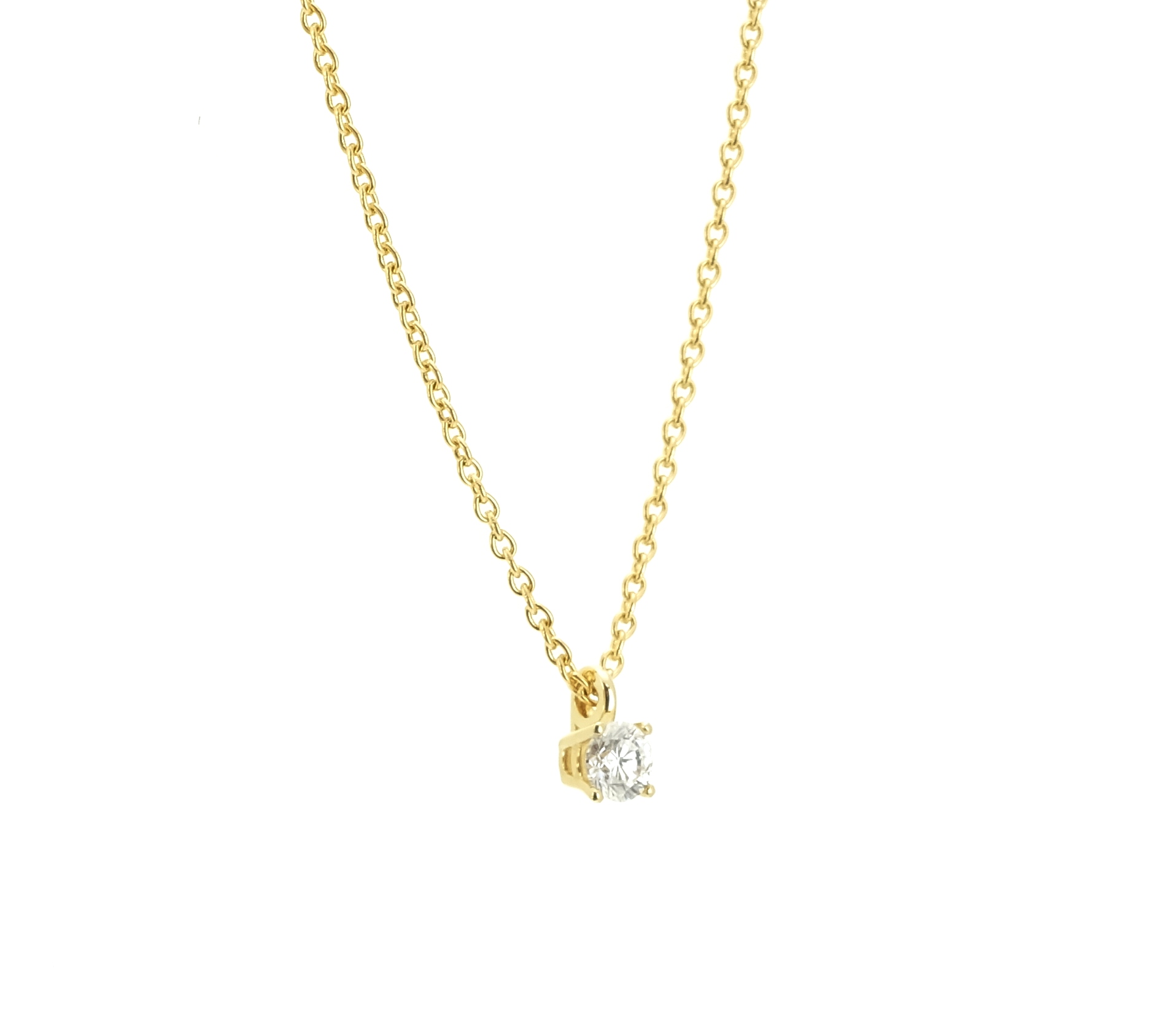 Solitär Collier - 4er Krappe - 0,15 ct