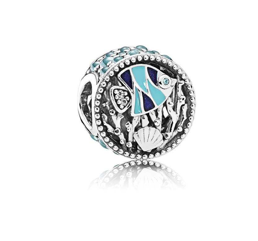 Ozean-Leben Charm - Sterling-Silber