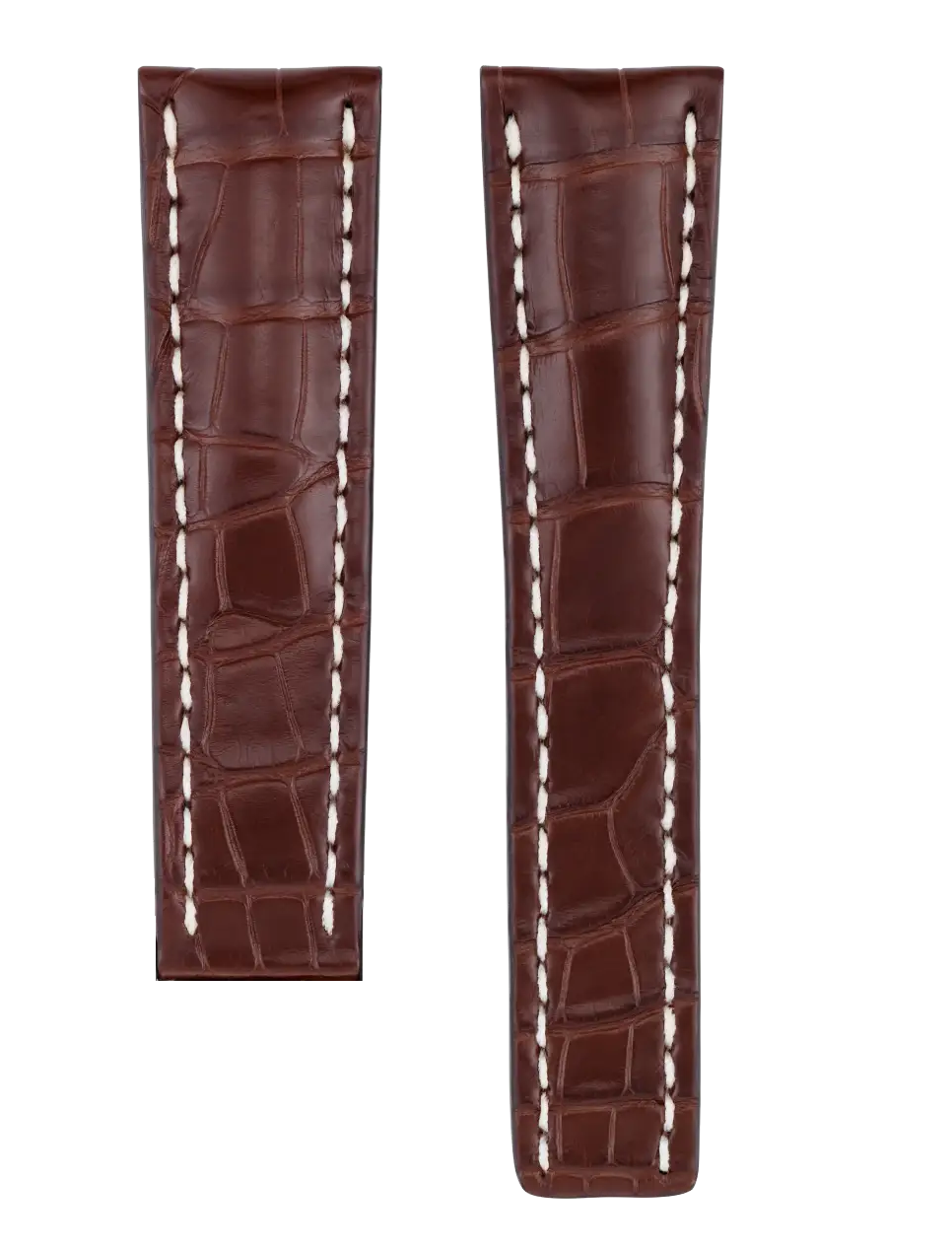 Alligator Leder Armband Braun für Faltschließe - 24/20mm 