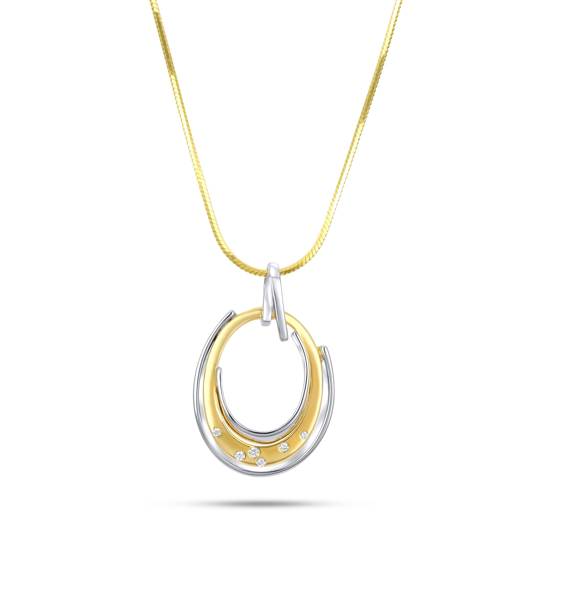 Collier - Anhänger  bicolor - 0,05 ct