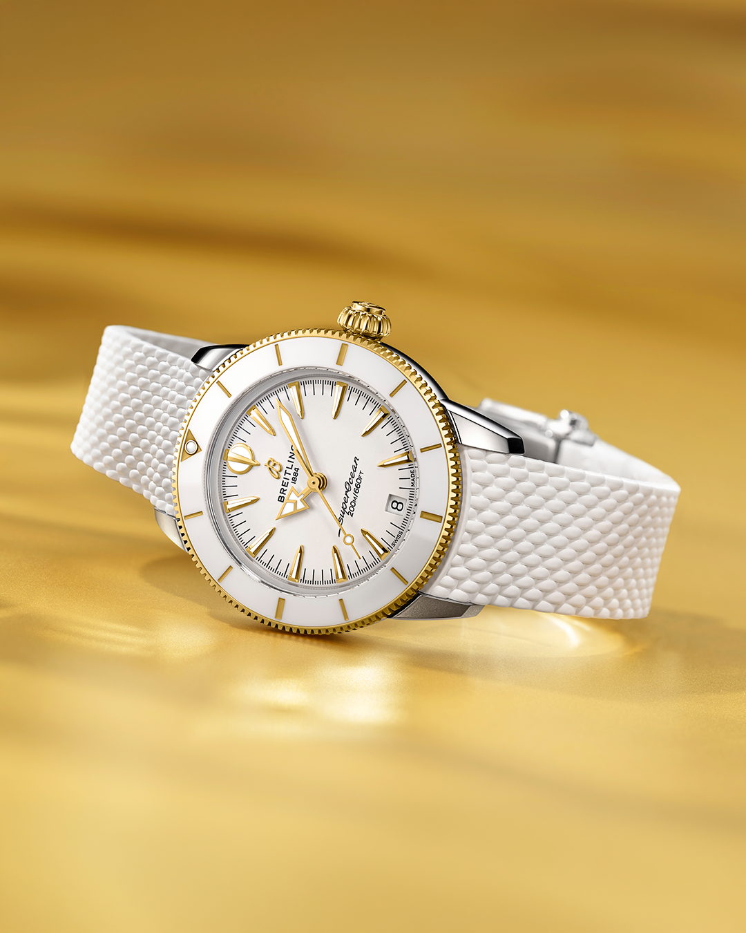 Superocean Heritage Automatic 36 - Weiß - Stahl / Gelbgold