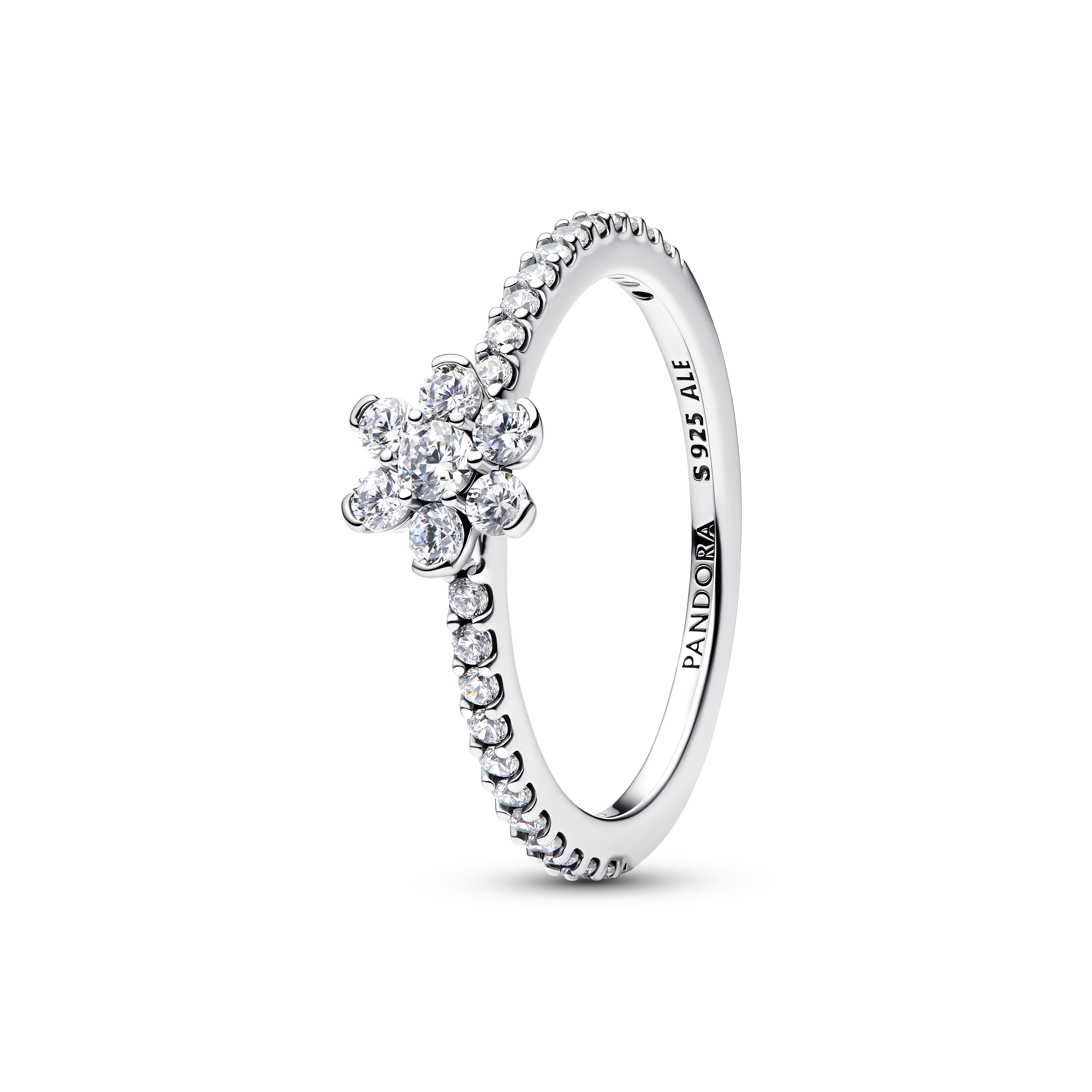 Funkelnde Blume Ring - Sterling-Silber