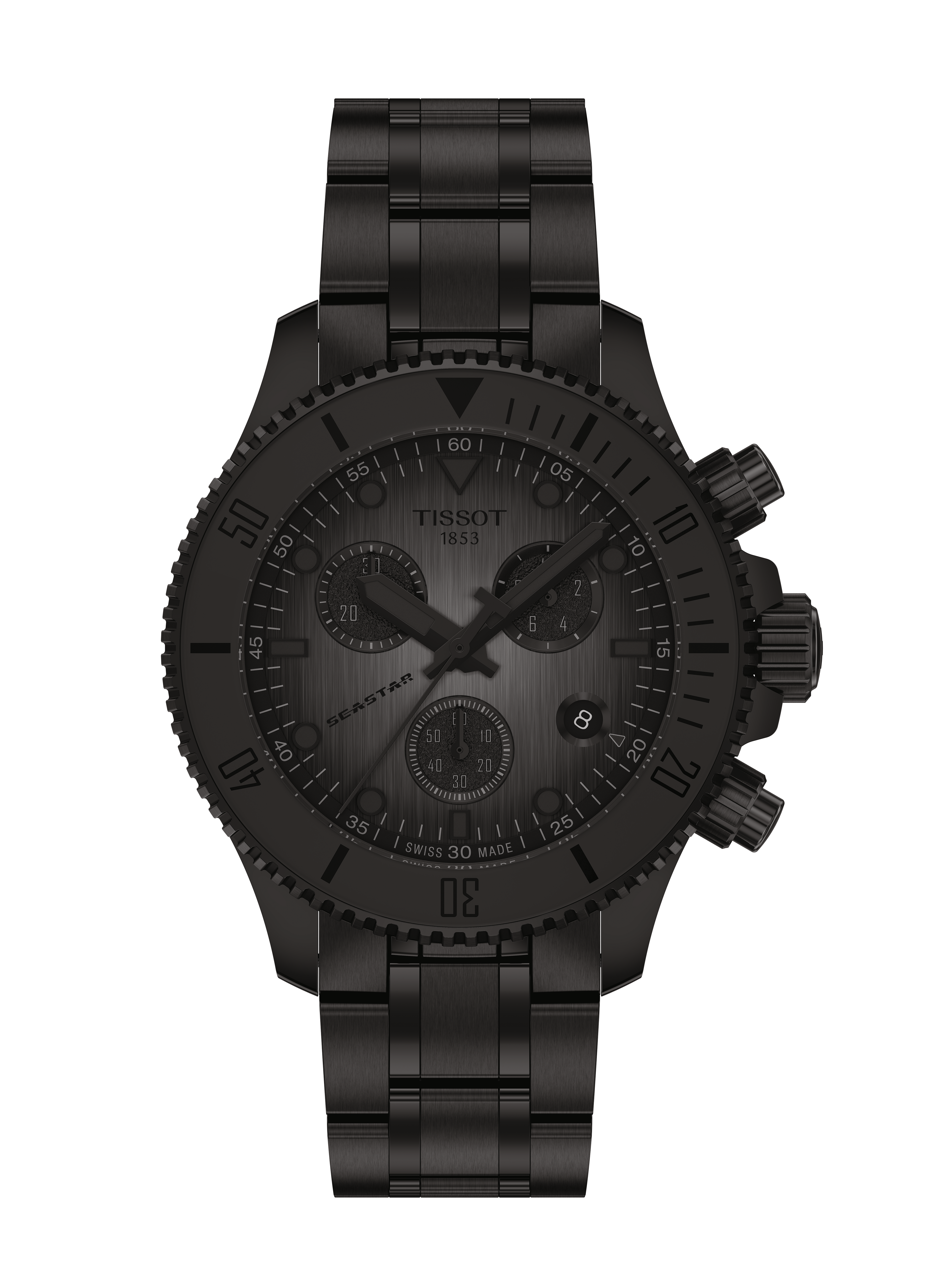 Seastar 1000 Quartz Chronograph 38mm  -  Schwarz / Schwarz - Retouren Rückläufer