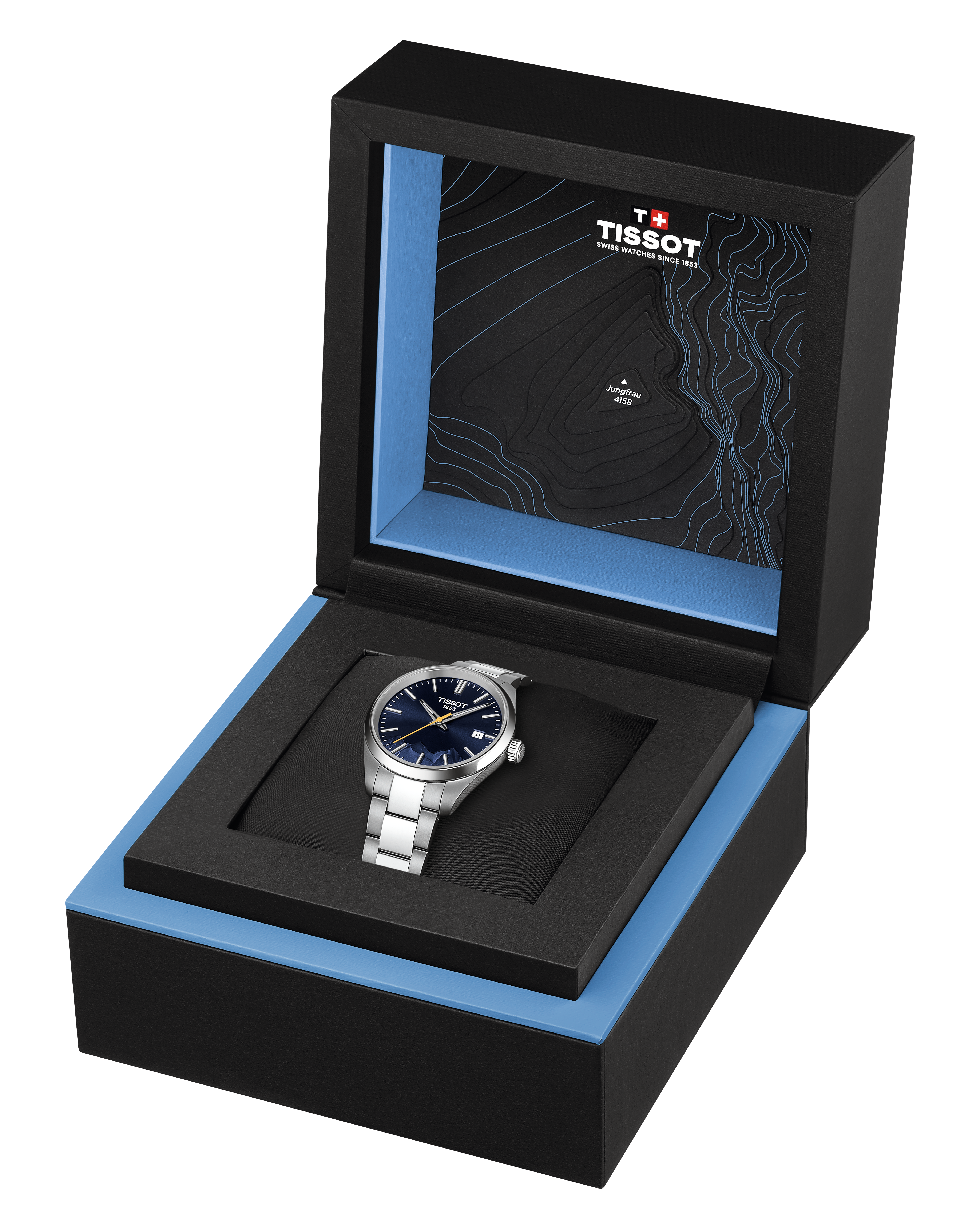 PR 100 Jungfraubahn - Blau Quartz 34mm