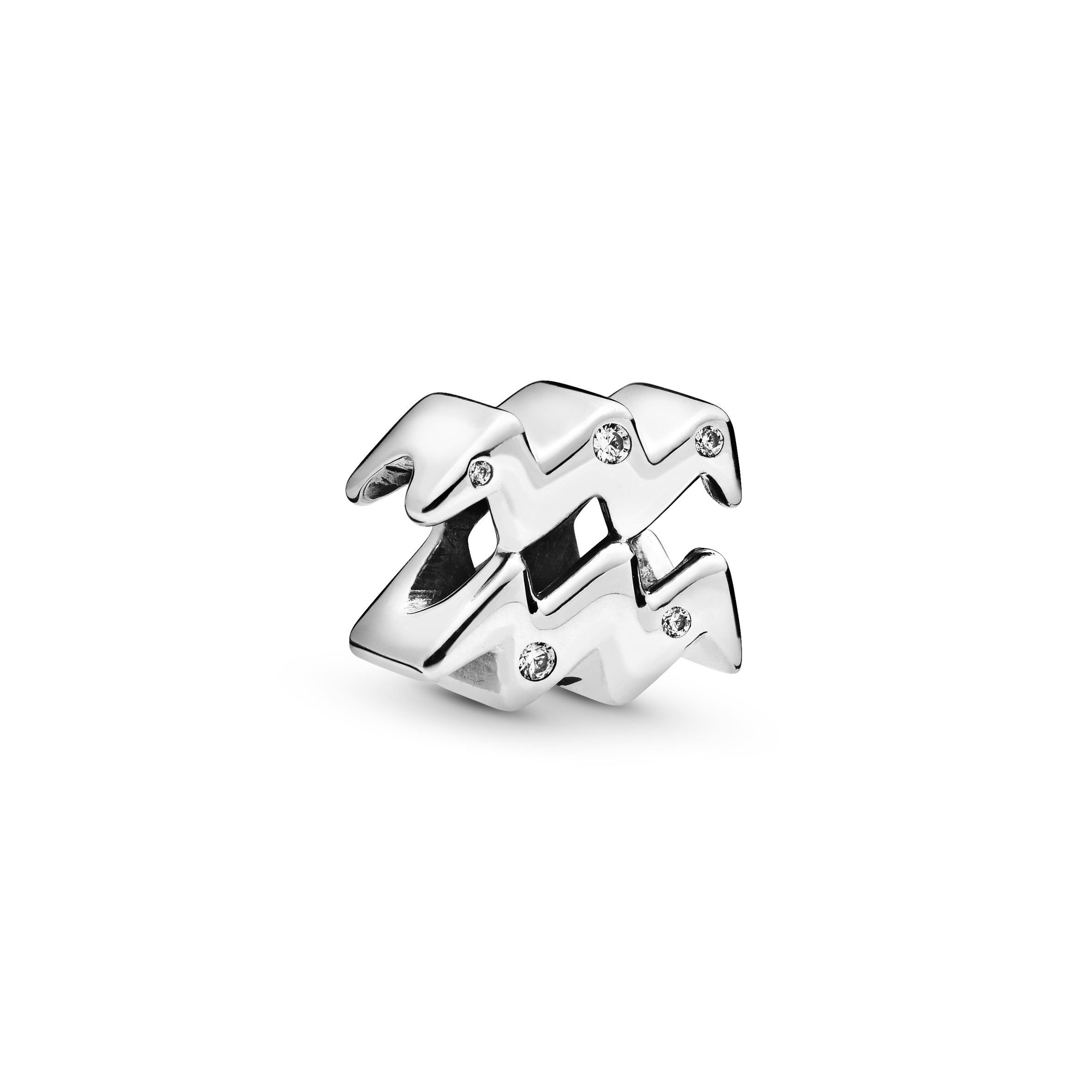 Funkelnder Wassermann Sternzeichen-Charm - Sterling-Silber