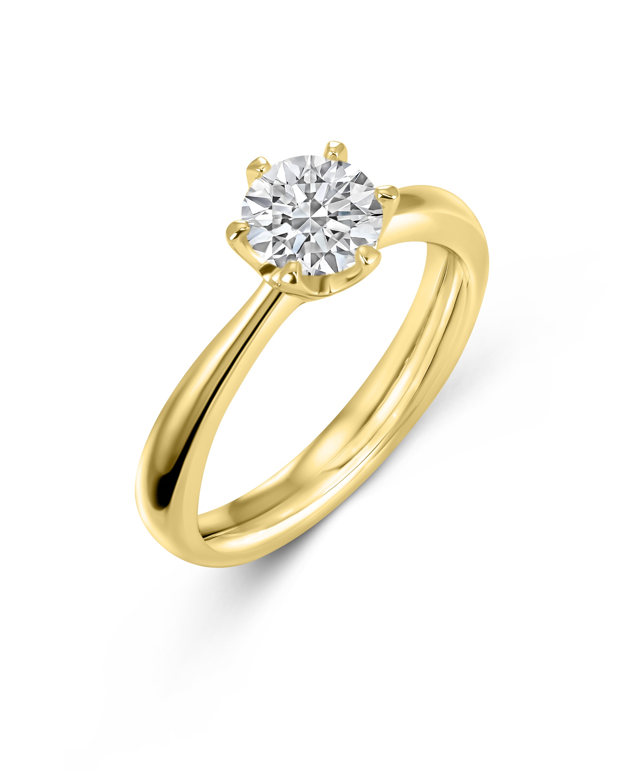 Solitär Ring - 6er Krappe - 1,01 ct - IGI Zertifikat 