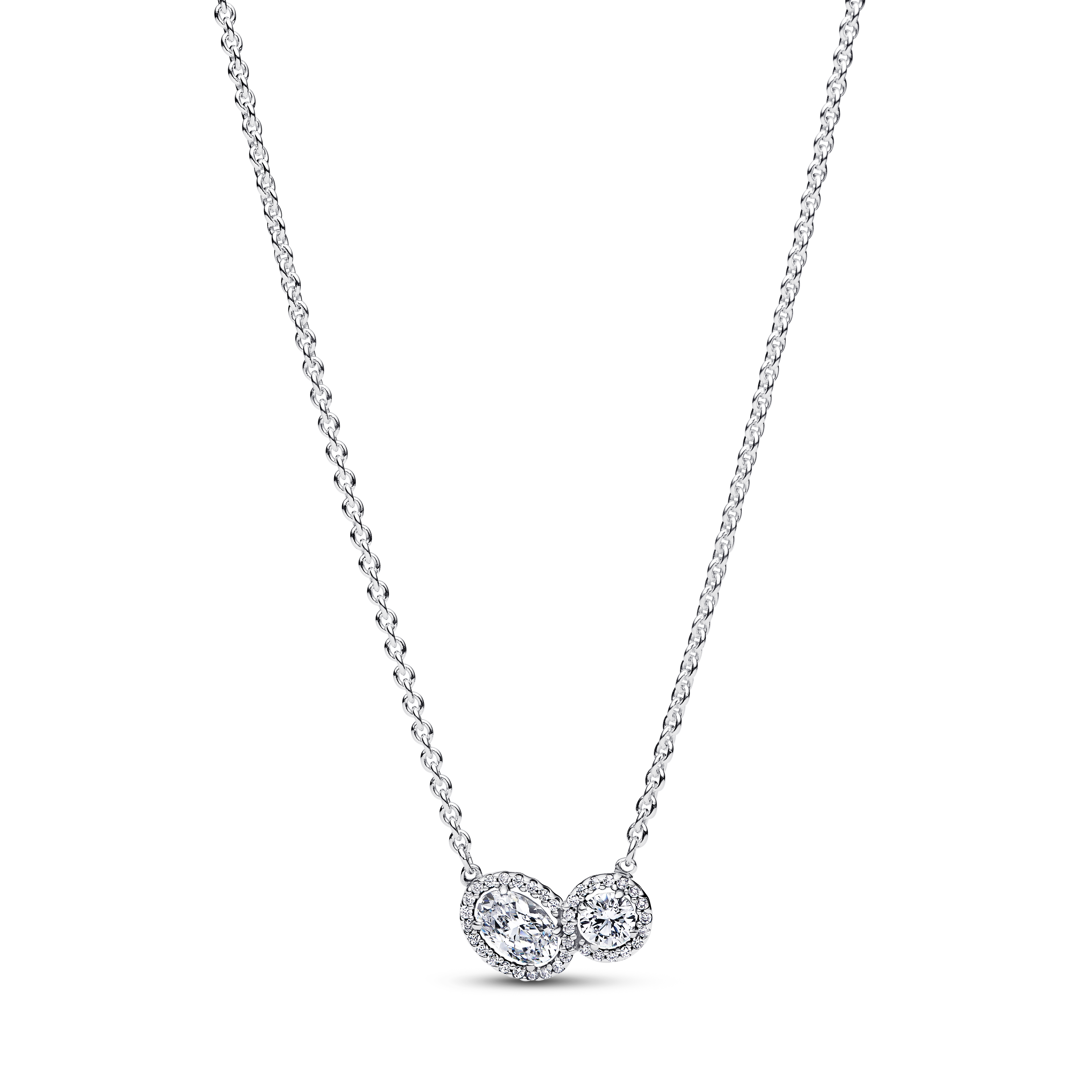 Umschließender Strahlenkranz,  Umarmender Heiligenschein Collier-Halskette - 45cm - Sterling-Silber