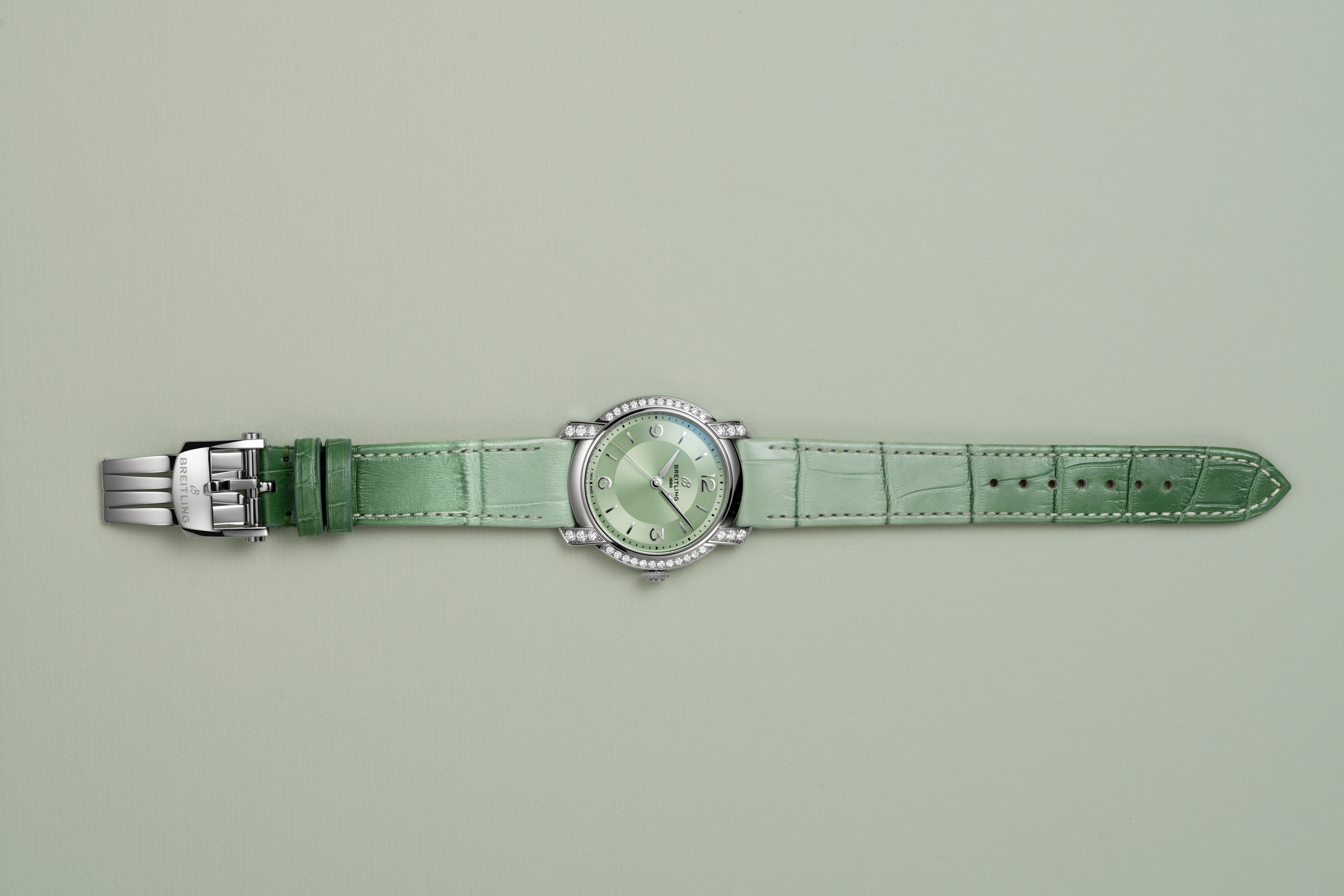 Lady Premier Automatic 36 - Grün (edelsteinbesetzt) 