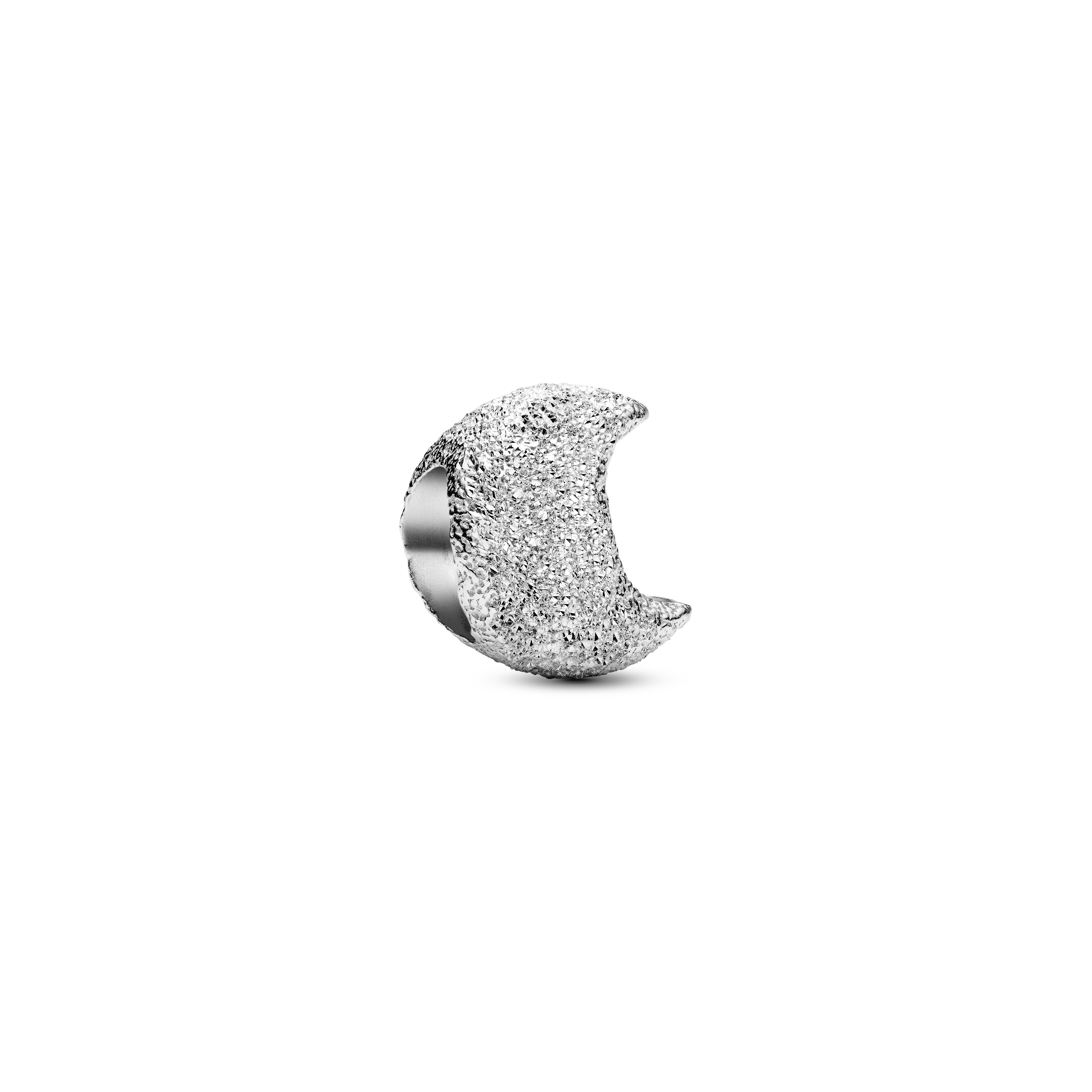 Strukturierter Mond Mini-Charm - Sterling-Silber