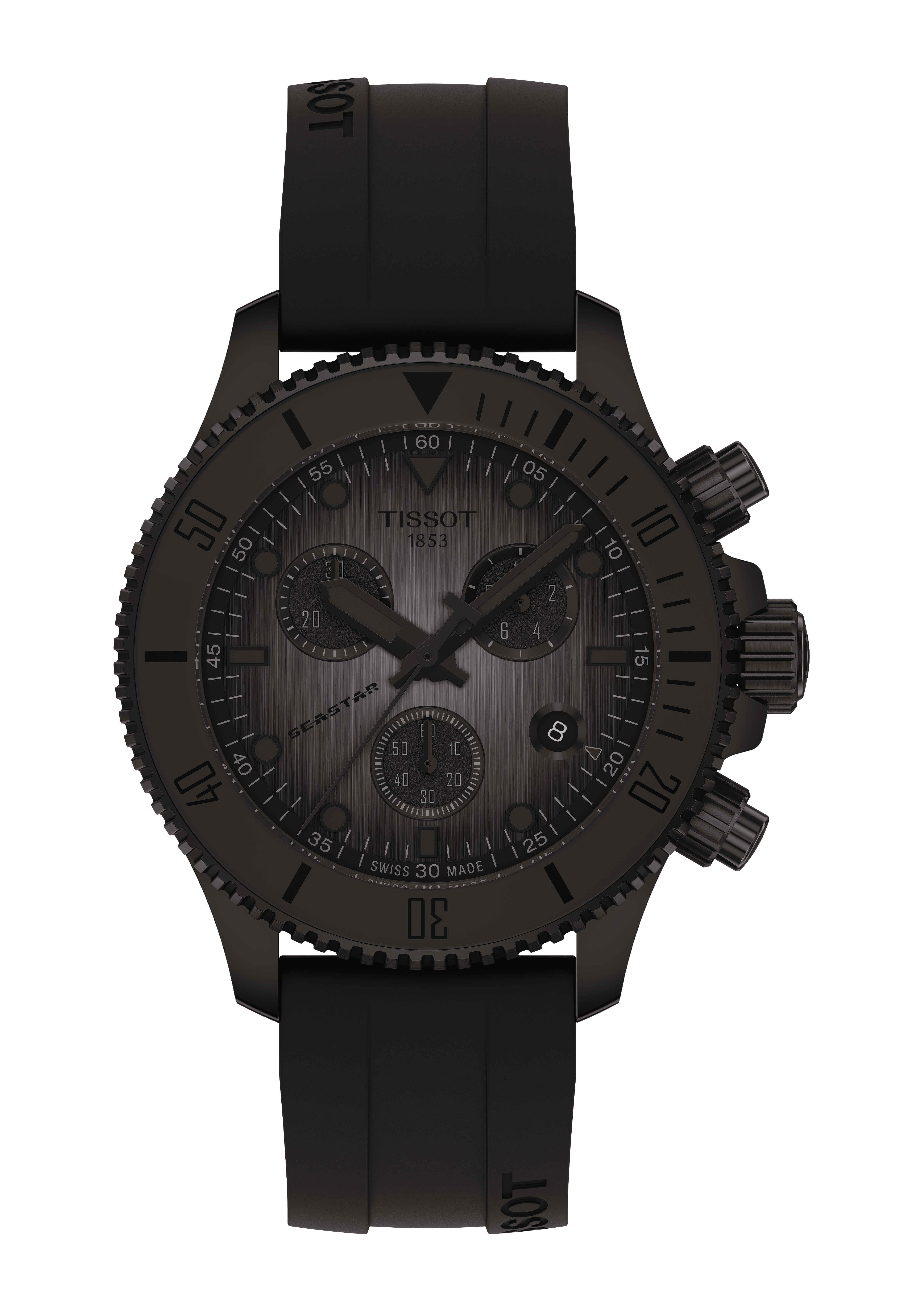 Seastar 1000 Quartz Chronograph 38mm  -  Schwarz / Schwarz