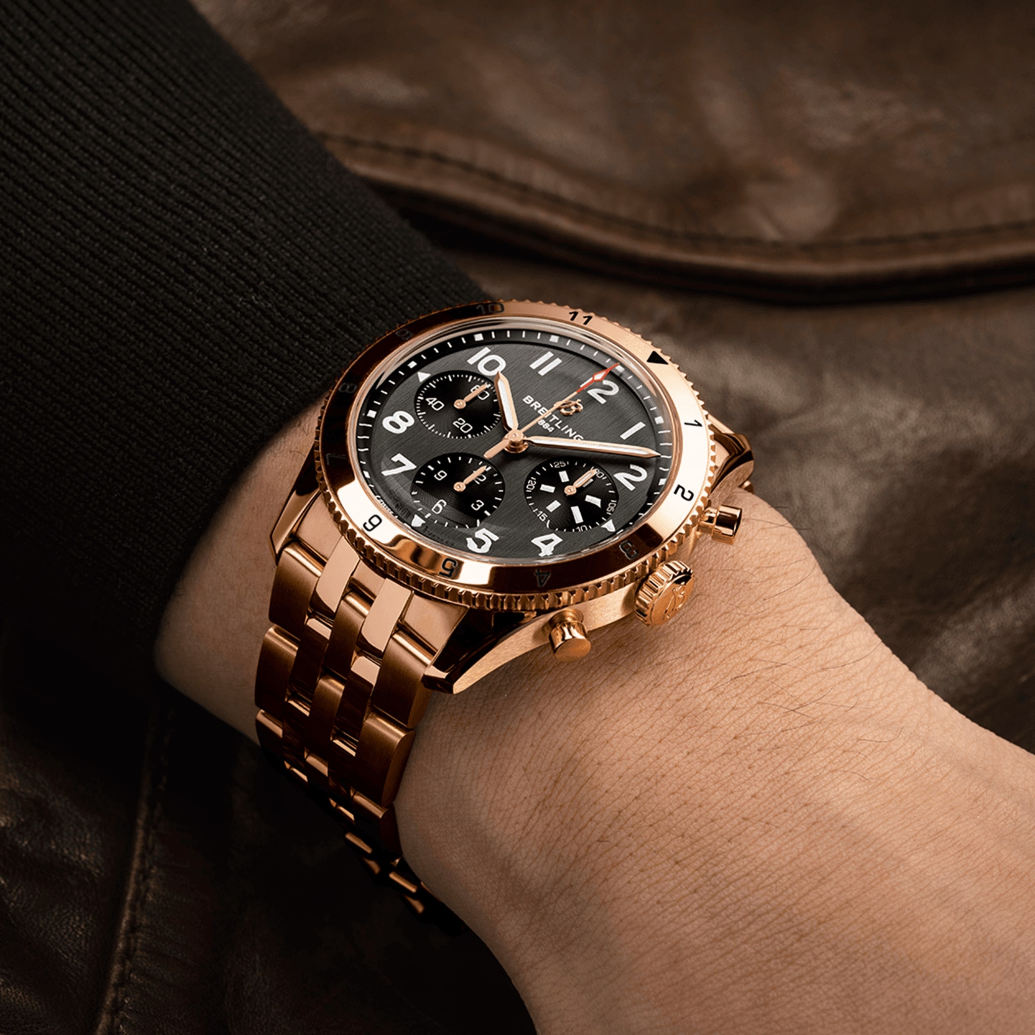 Classic AVI Chronograph 42 P-51 Mustang 18-karätiges Rotgold
