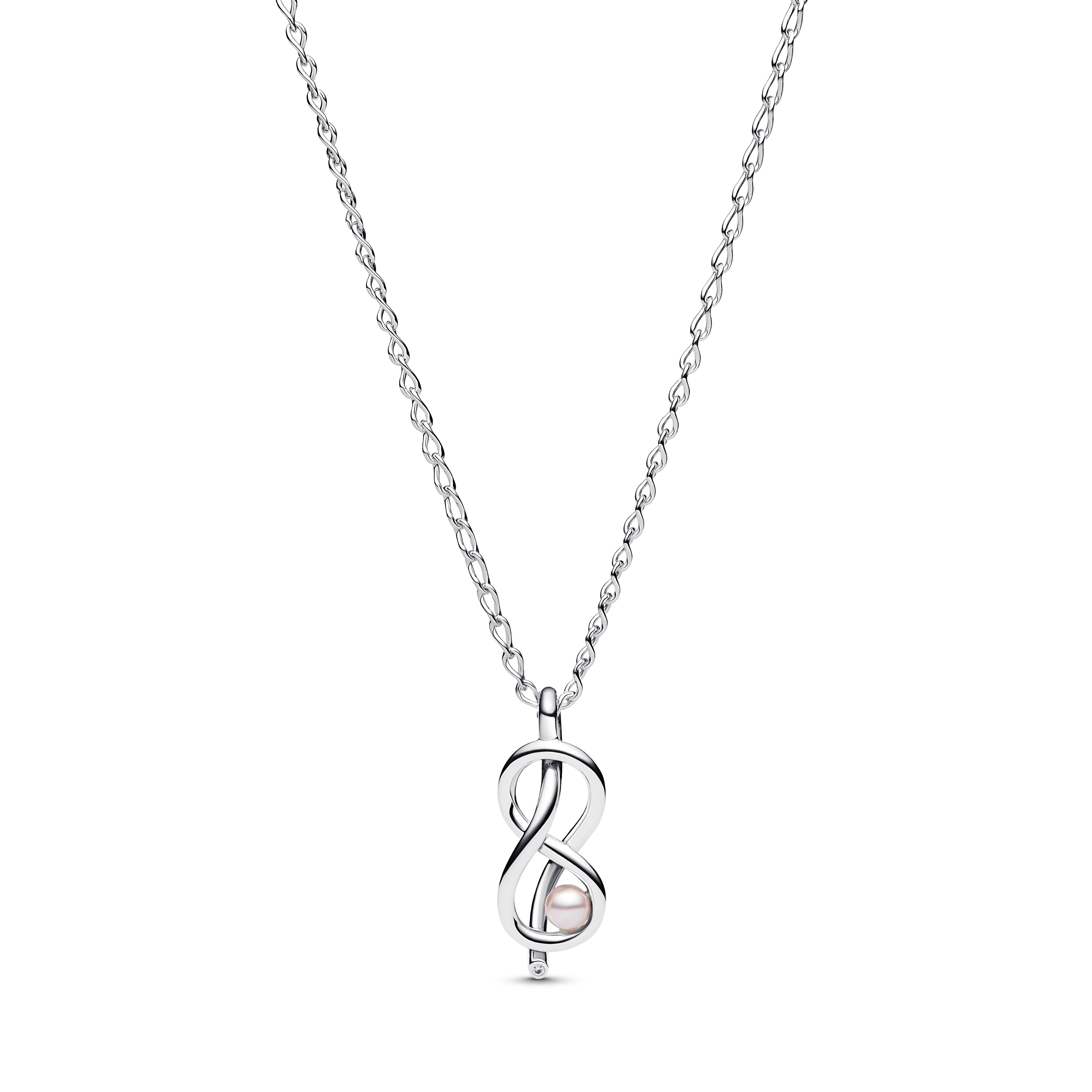 Unendlichkeitsknoten Halskette - 50cm - Sterling-Silber