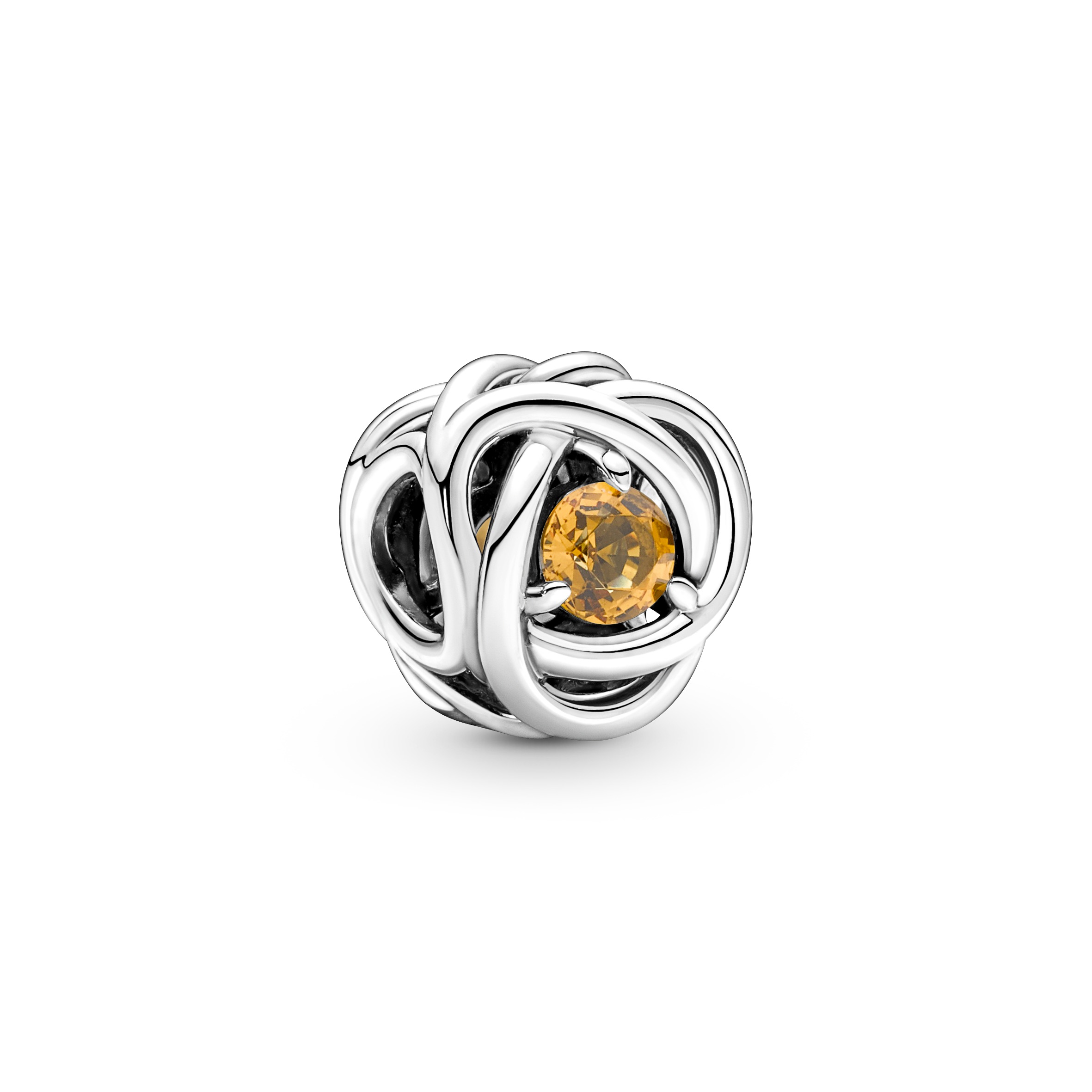 November Geburtsstein Blauer Ewigkeitskreis Charm - Sterling-Silber