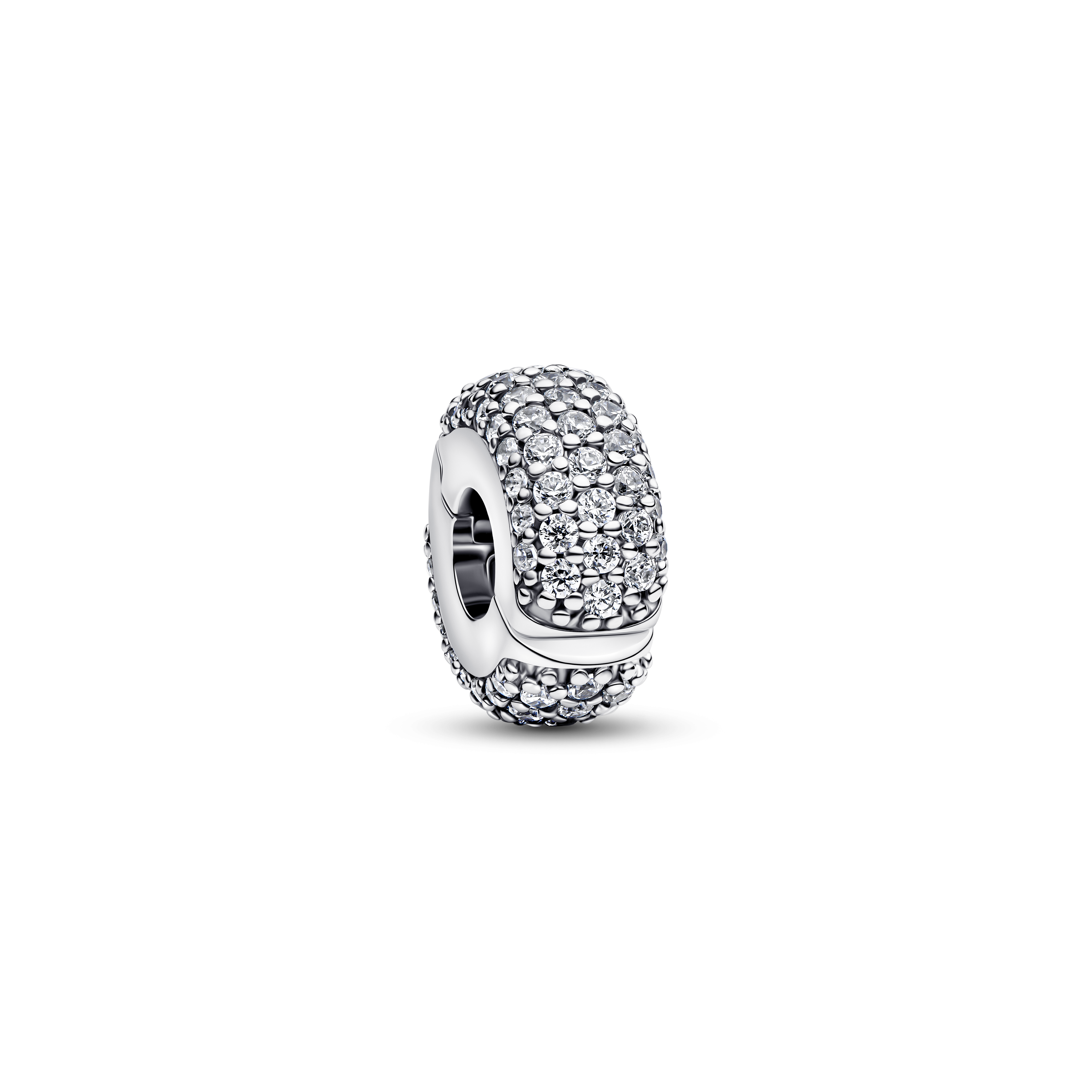 Pavé Clip-Charm - Sterling-Silber 