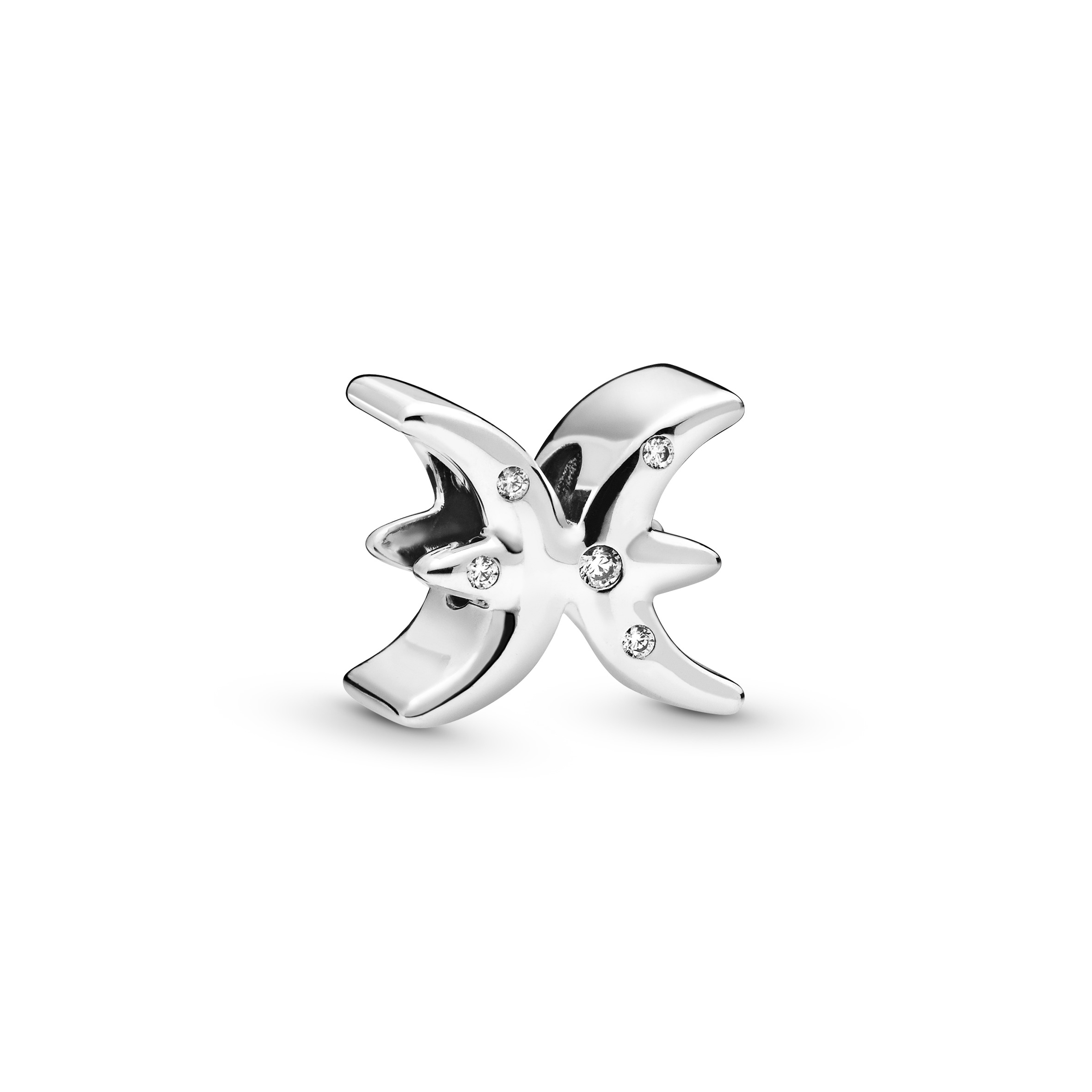 Funkelnde Fische Sternzeichen-Charm - Sterling-Silber