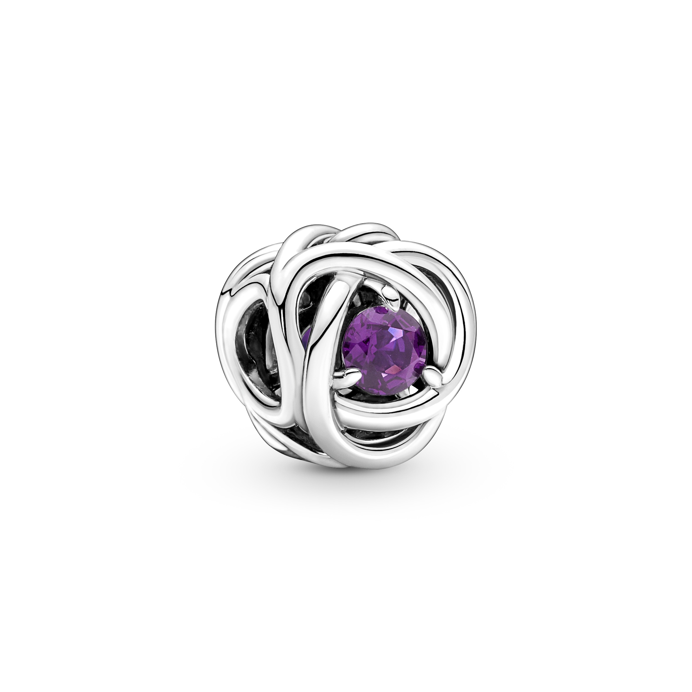 Februar Geburtsstein Blauer Ewigkeitskreis Charm - Sterling-Silber