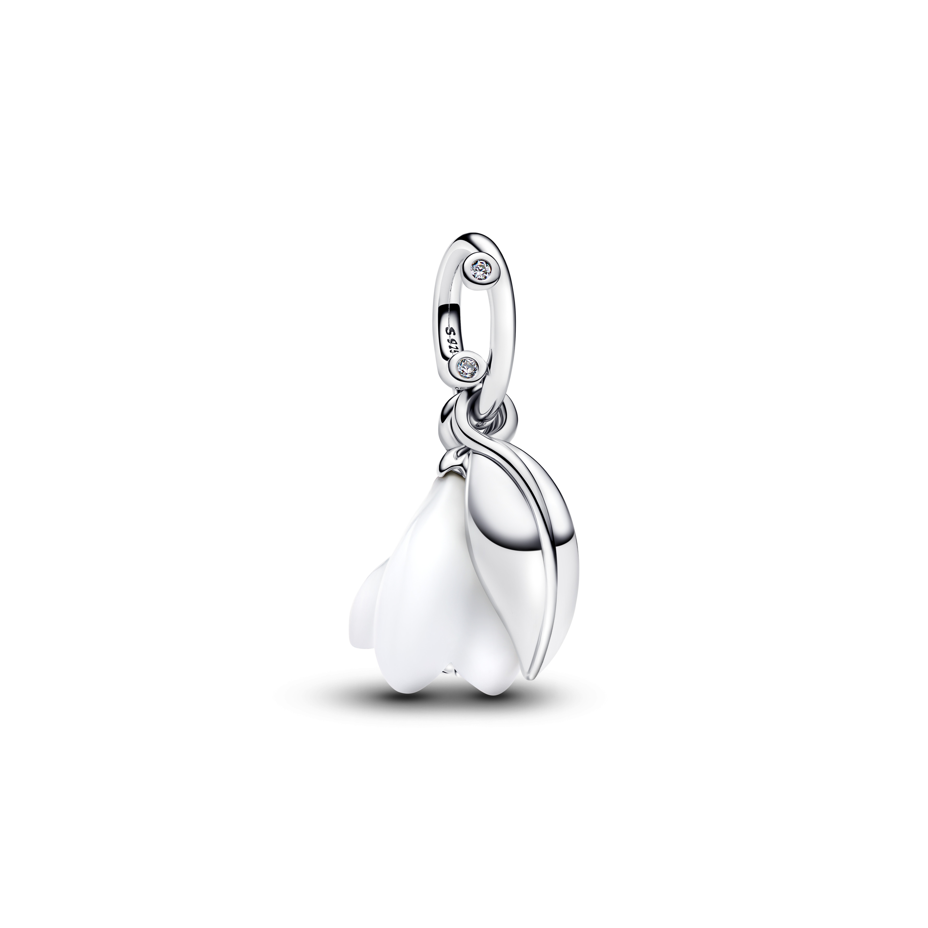 Schneeglöckchen Charm-Anhänger - Sterling-Silber