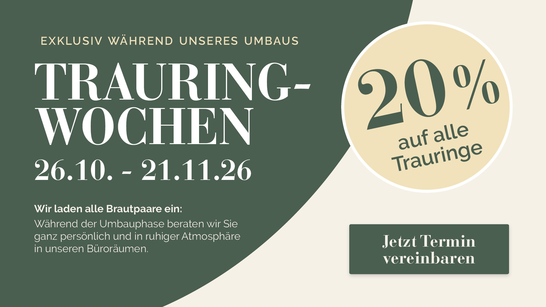 Trauringwochen bei Juwelier Schick 20% Rabatt