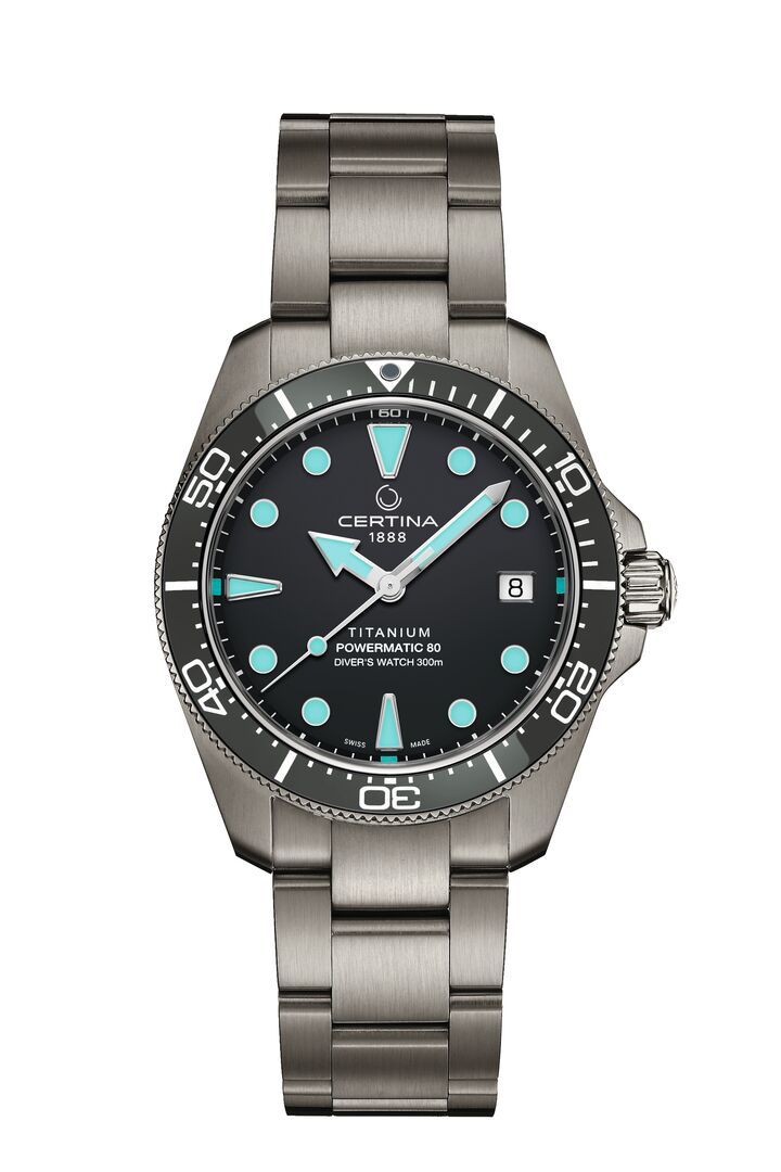DS Action Diver 38 Titanium - Powermatic 80 - Schwarz / Türkis
