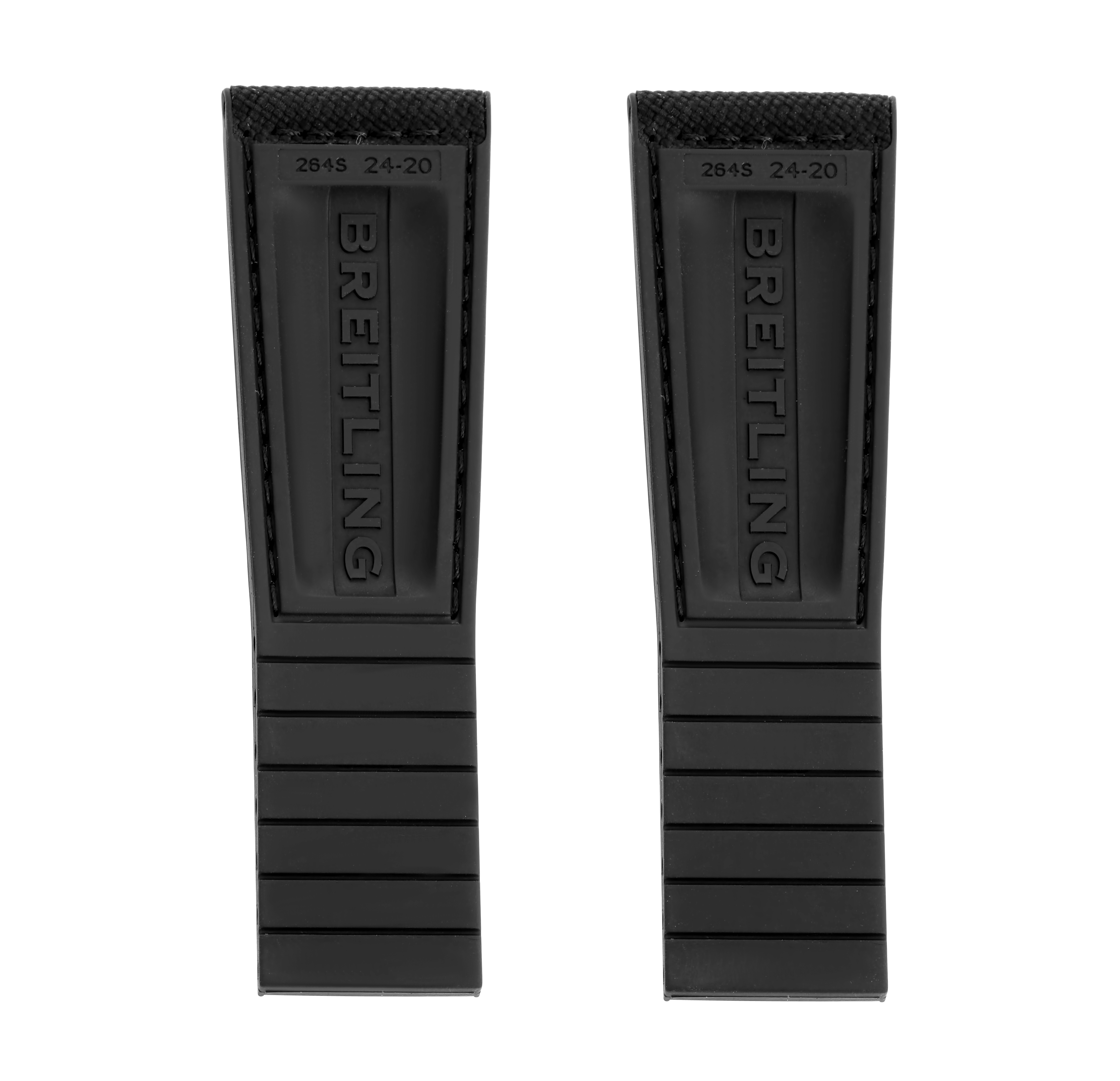 BREITLING Kautschuk - Textil Armband - Military - Schwarz - 24/20mm