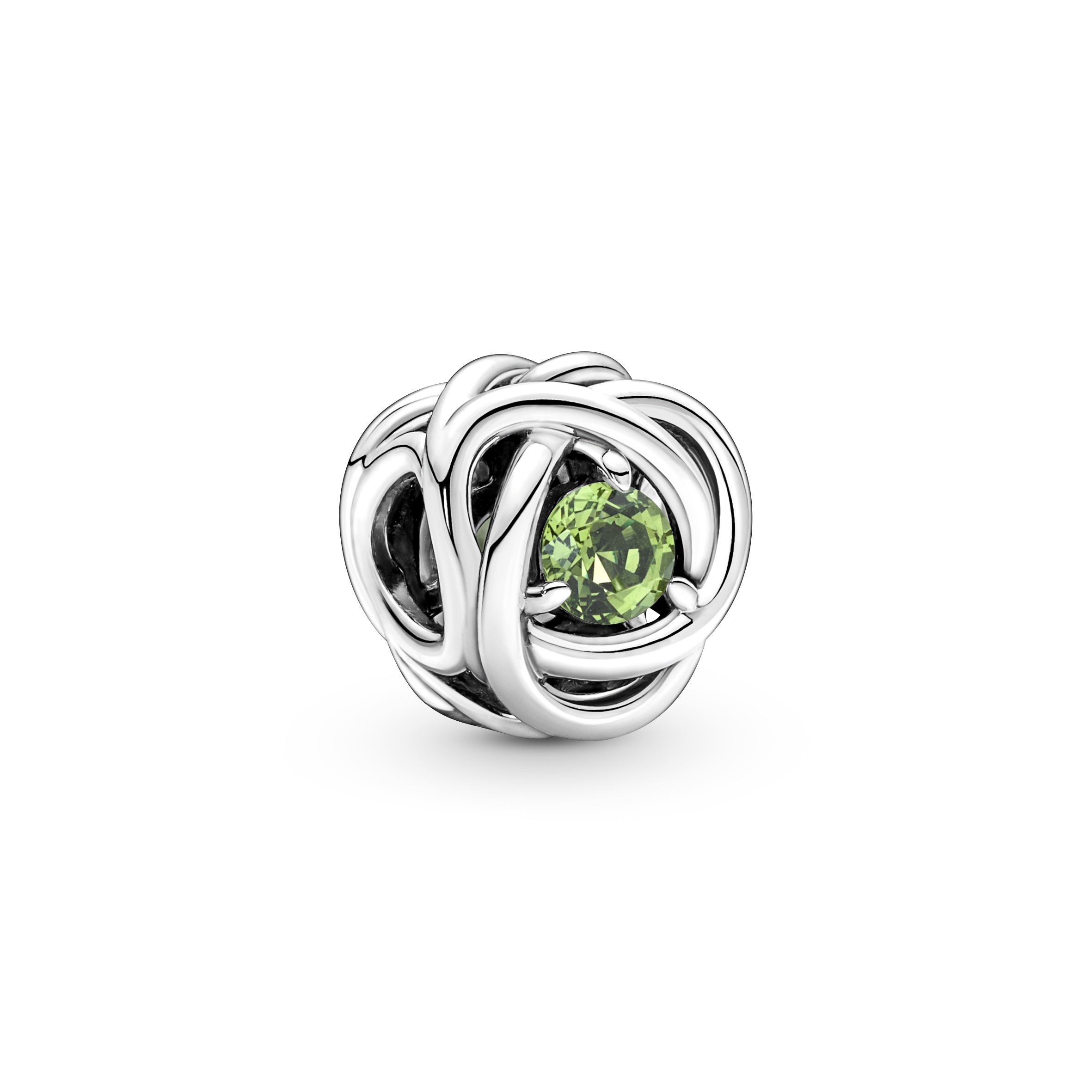 August Geburtsstein Blauer Ewigkeitskreis Charm - Sterling-Silber