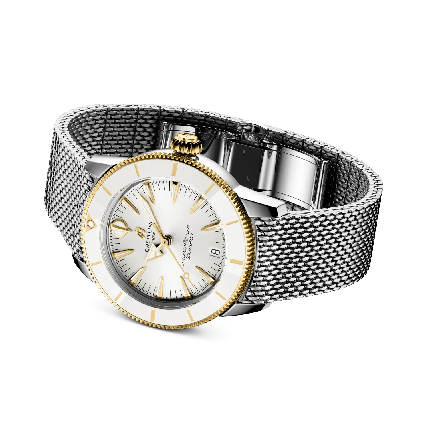 Superocean Heritage Automatic 36 - Weiß - Stahl / Gelbgold