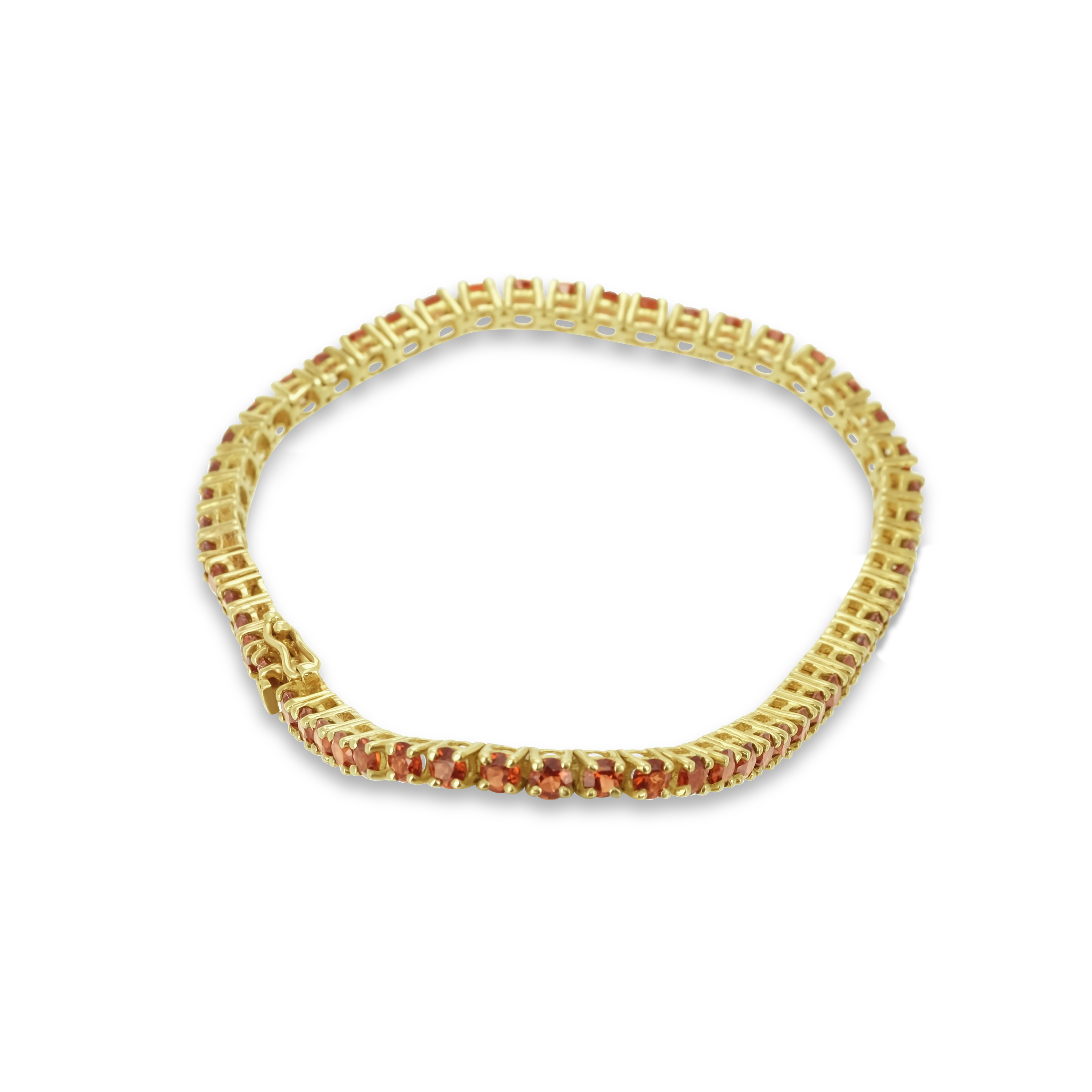 Böhmisches Granat Tennisarmband 375 Gelbgold 9,1 g mit 55 Granaten