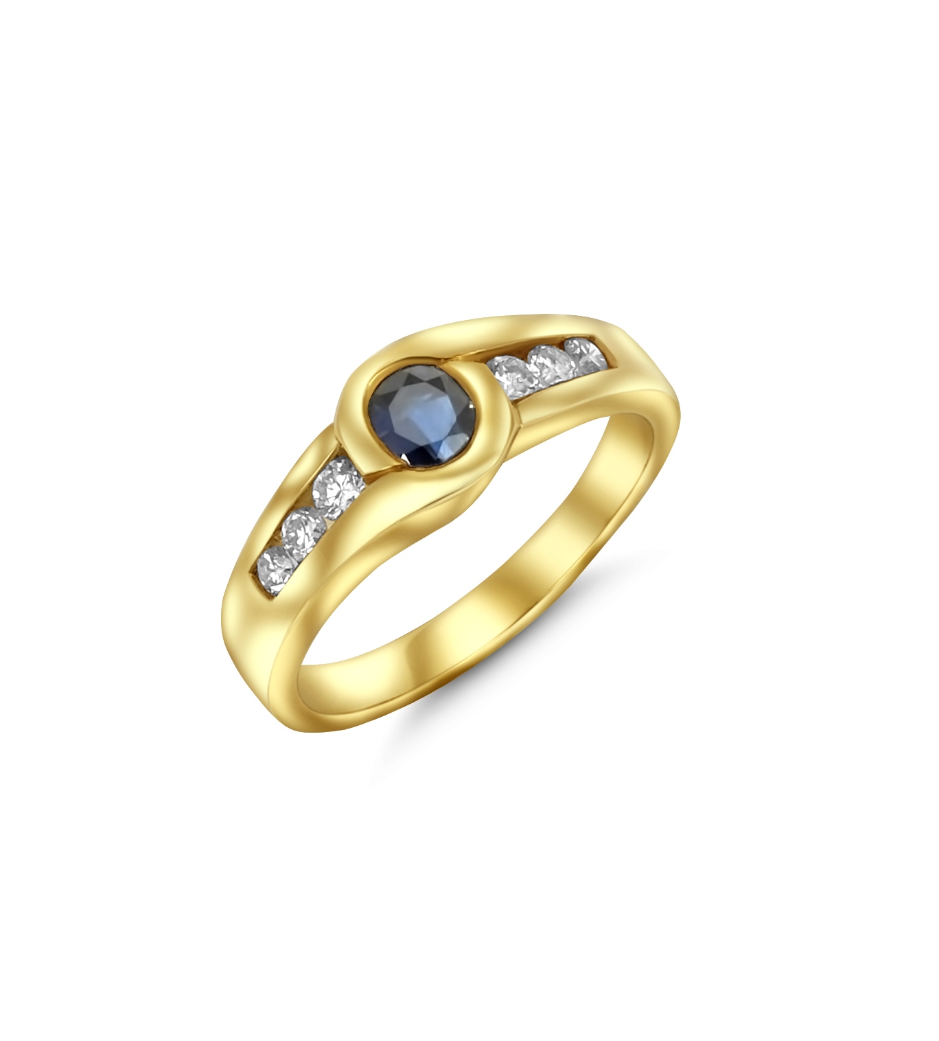 Ring - Saphir oval - Diamant