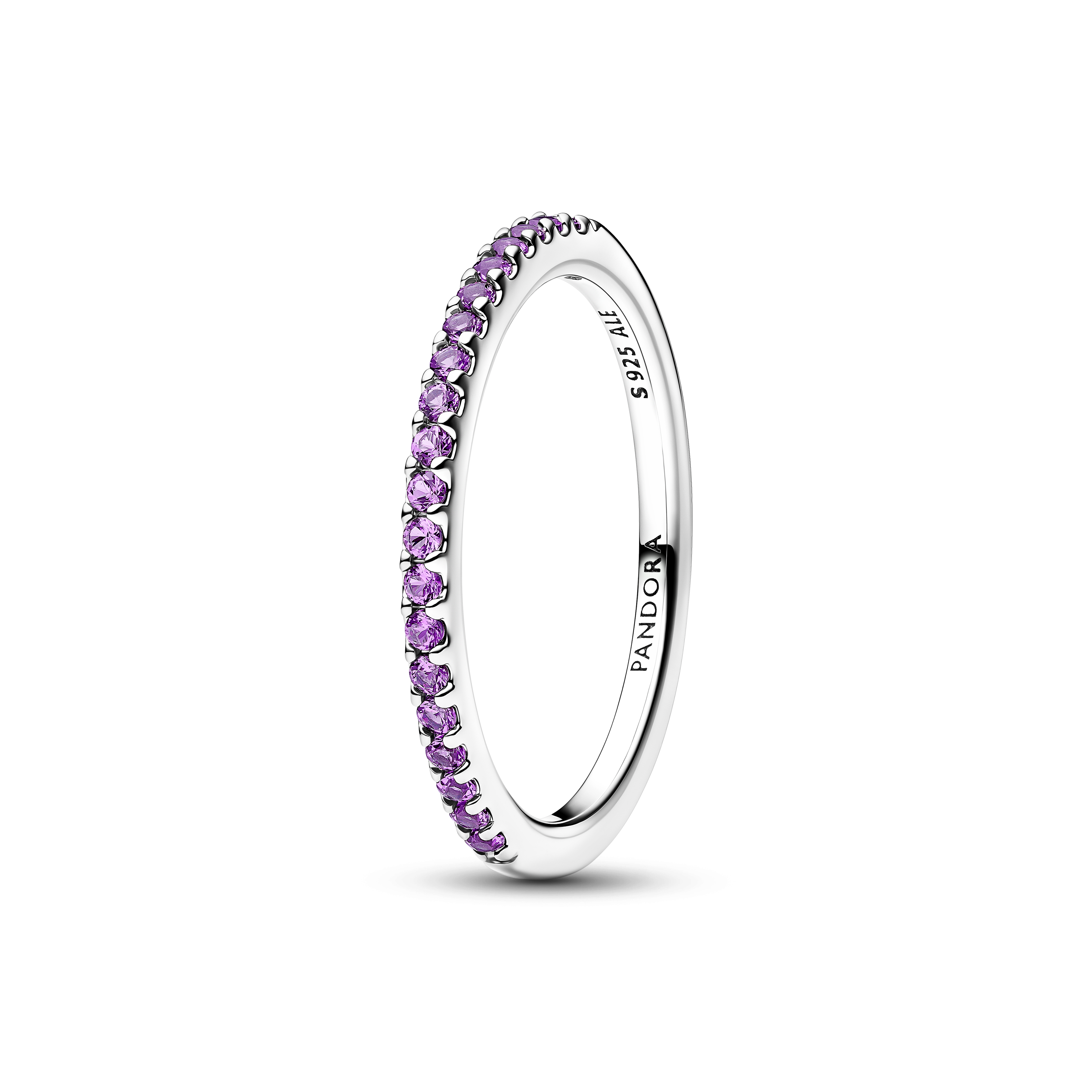 Funkelnder Violetter Halb-Ewigkeits-Bandring - Sterling-Silber 