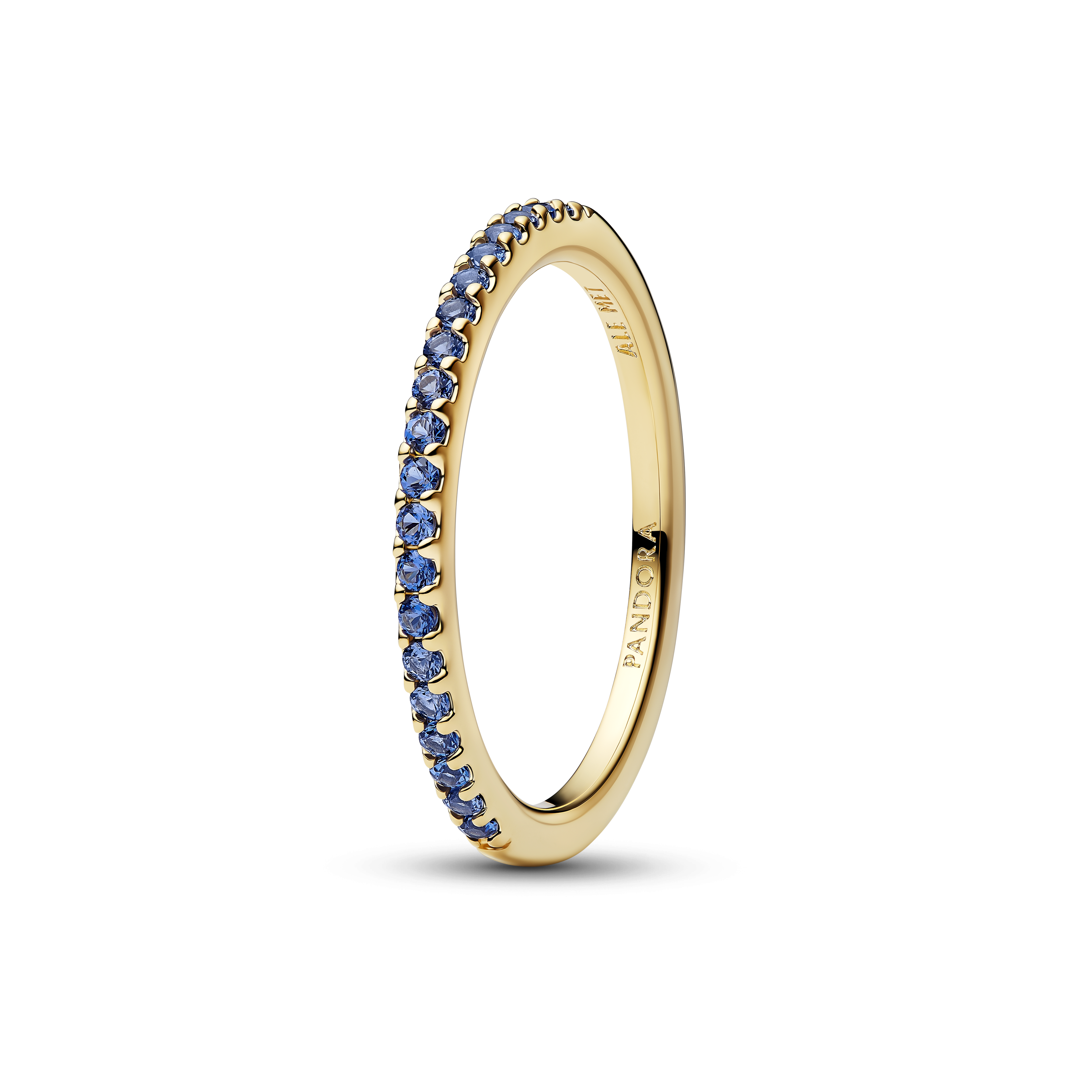 Funkelnder Blauer Halb-Ewigkeits-Ring- 14 Karat Vergoldung