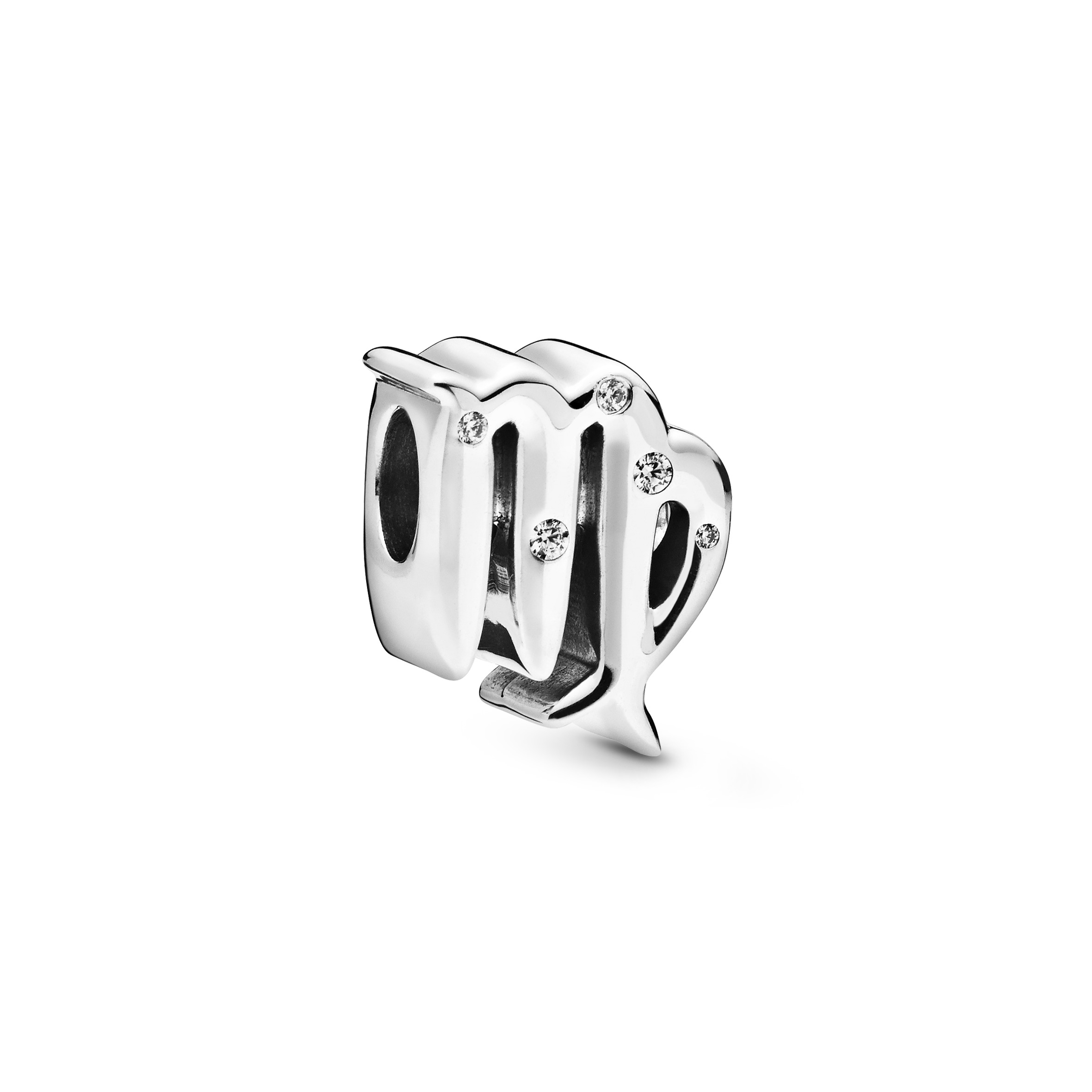 Funkelnde Jungfrau Sternzeichen-Charm - Sterling-Silber