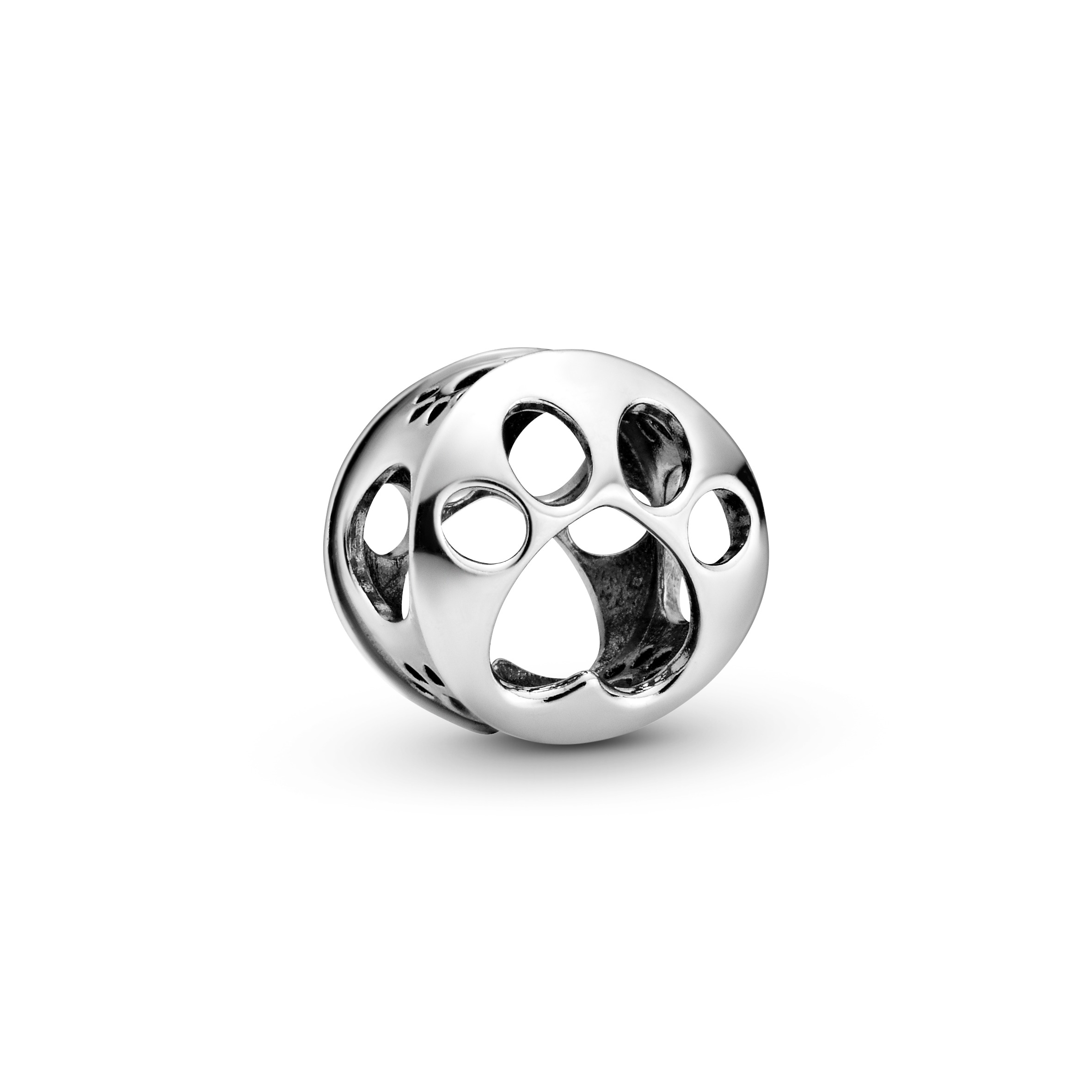 Offen gearbeiteter Hundepfotenabdruck Charm - Sterling-Silber
