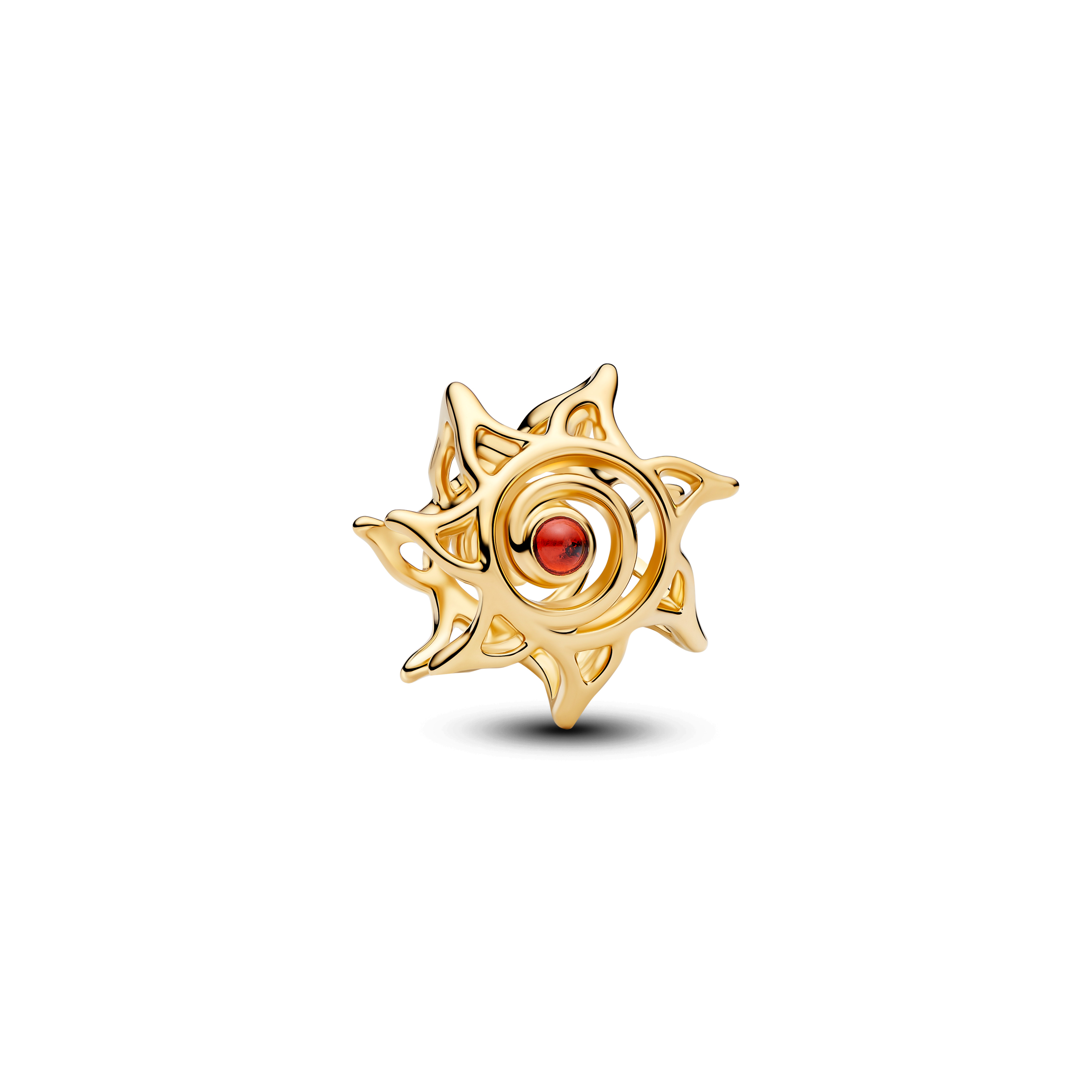 Sonne Offen gearbeitetes Charm - 14 Karat Vergoldung 