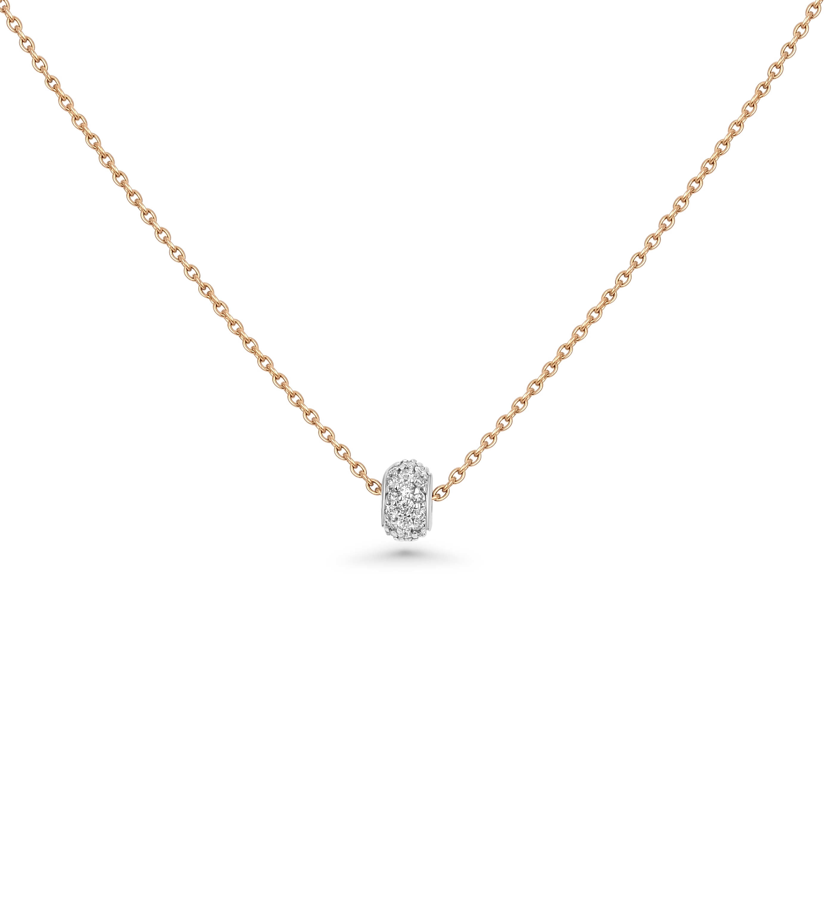 Collier - Anhänger Pavé  Kugel - 0,18 ct