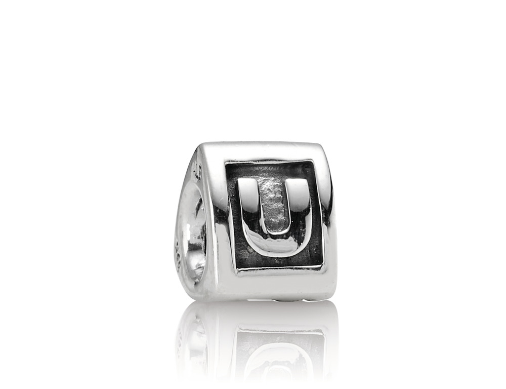Buchstabe U Charm "Klassiker" - Sterling-Silber
