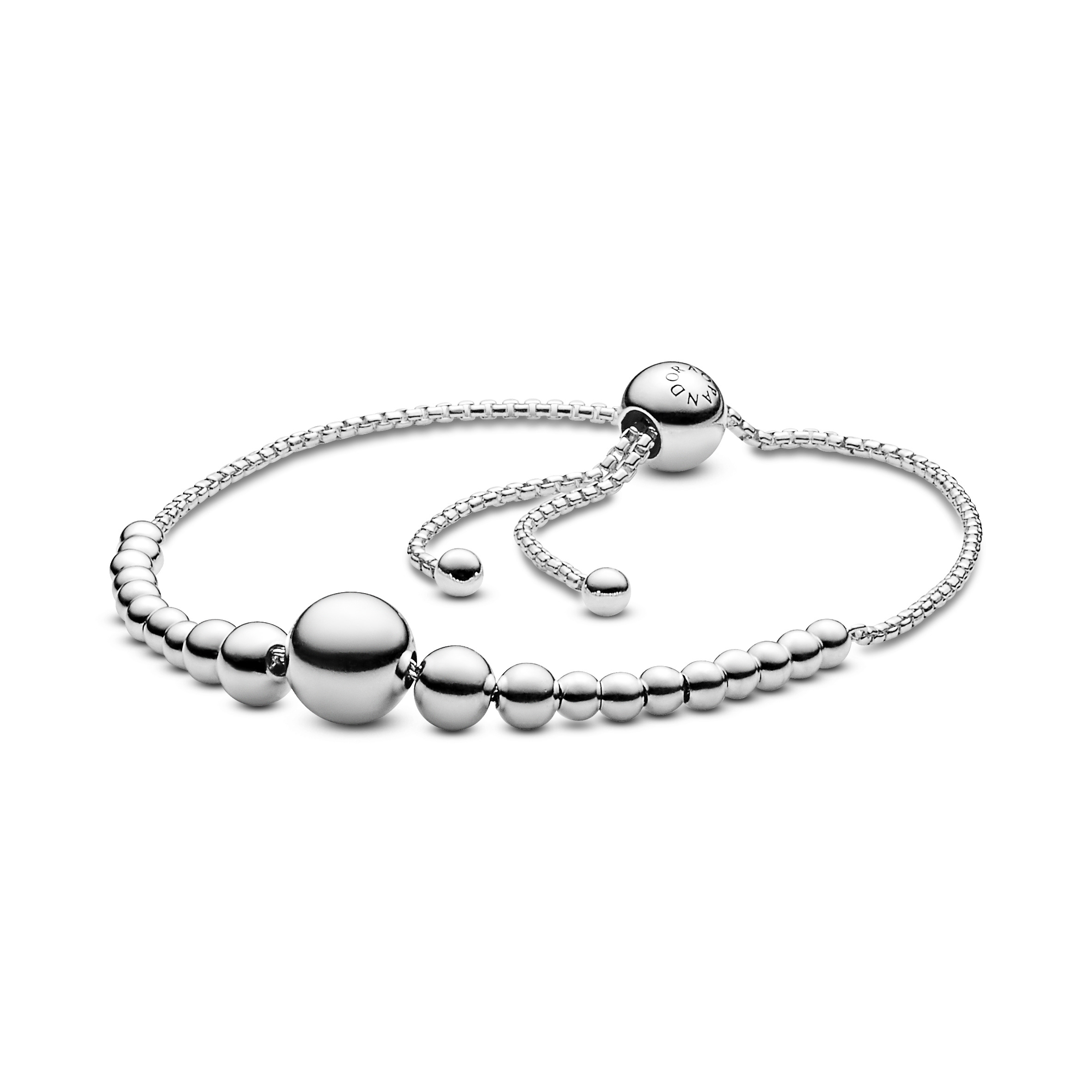 Metallperlen-Schnur Schiebearmband - Sterling-Silber