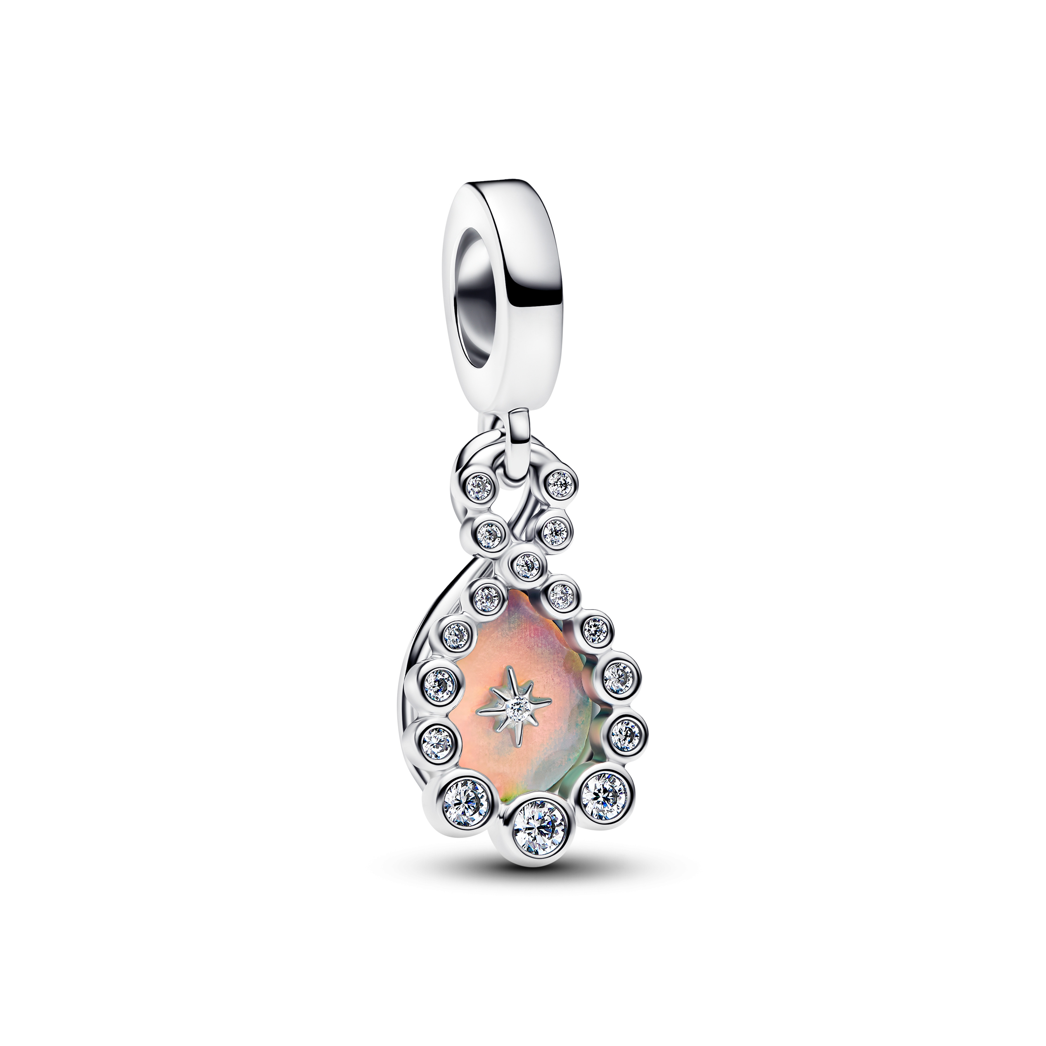Schillernder Doppelter Unendlichkeits-Charm-Anhänger - Sterling-Silber