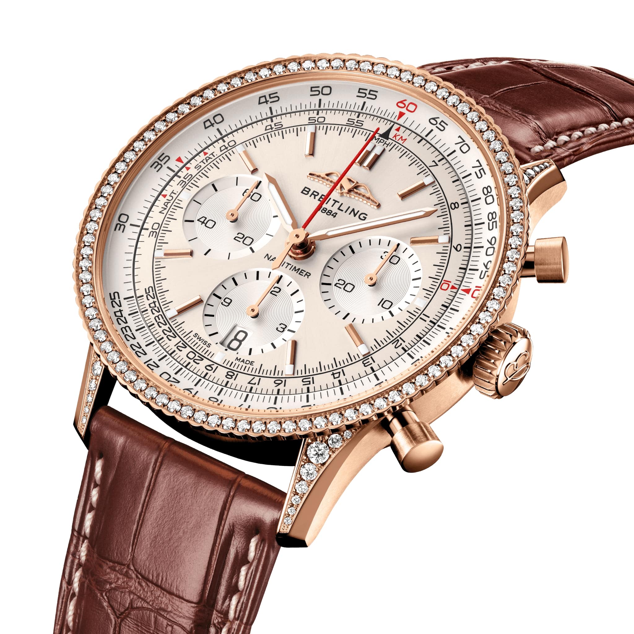 Navitimer B01 Chronograph 41 Diamantbesatz - 18-karätiges Rotgold