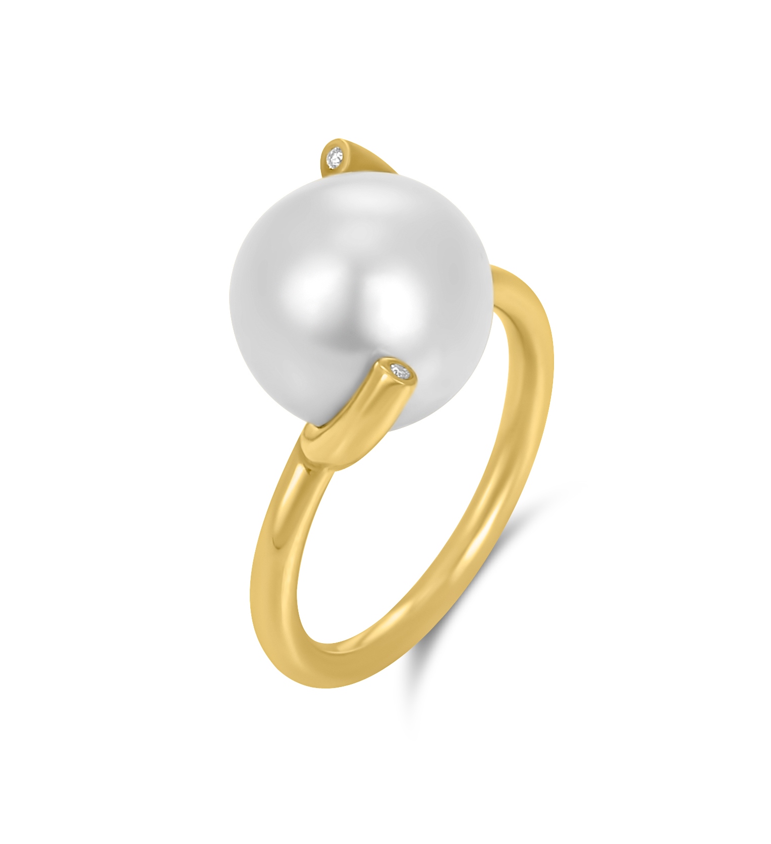 Ring - Südsee-Zuchtperle 12mm - mit Brillanten 0,01ct