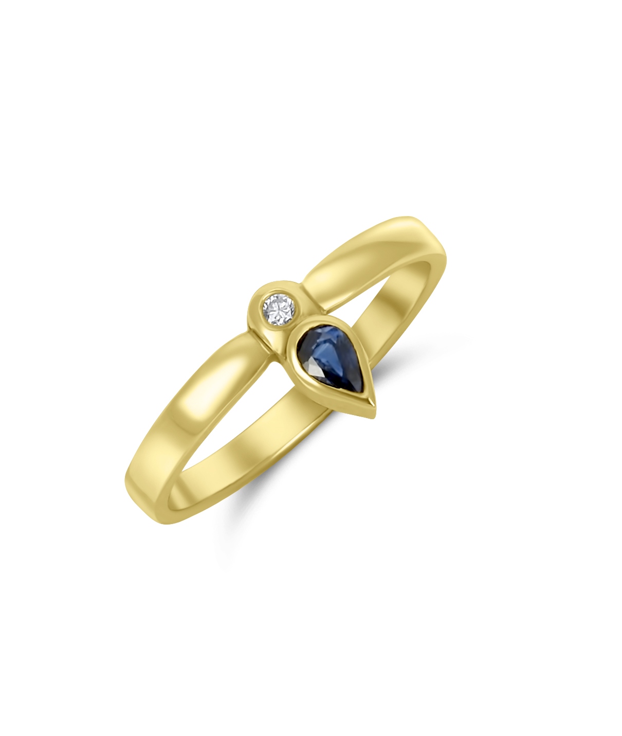 Ring - Saphir Tropfen - Diamant
