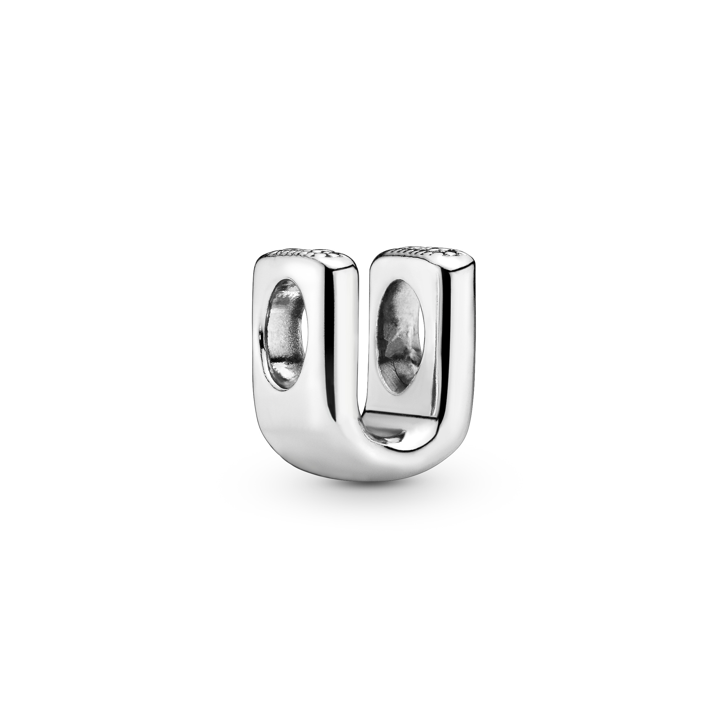 Buchstabe U Alphabet-Charm - Sterling-Silber