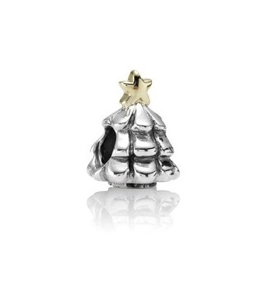 Weihnachtsbaum Charm - Sterling-Silber,  585 Gelbgold