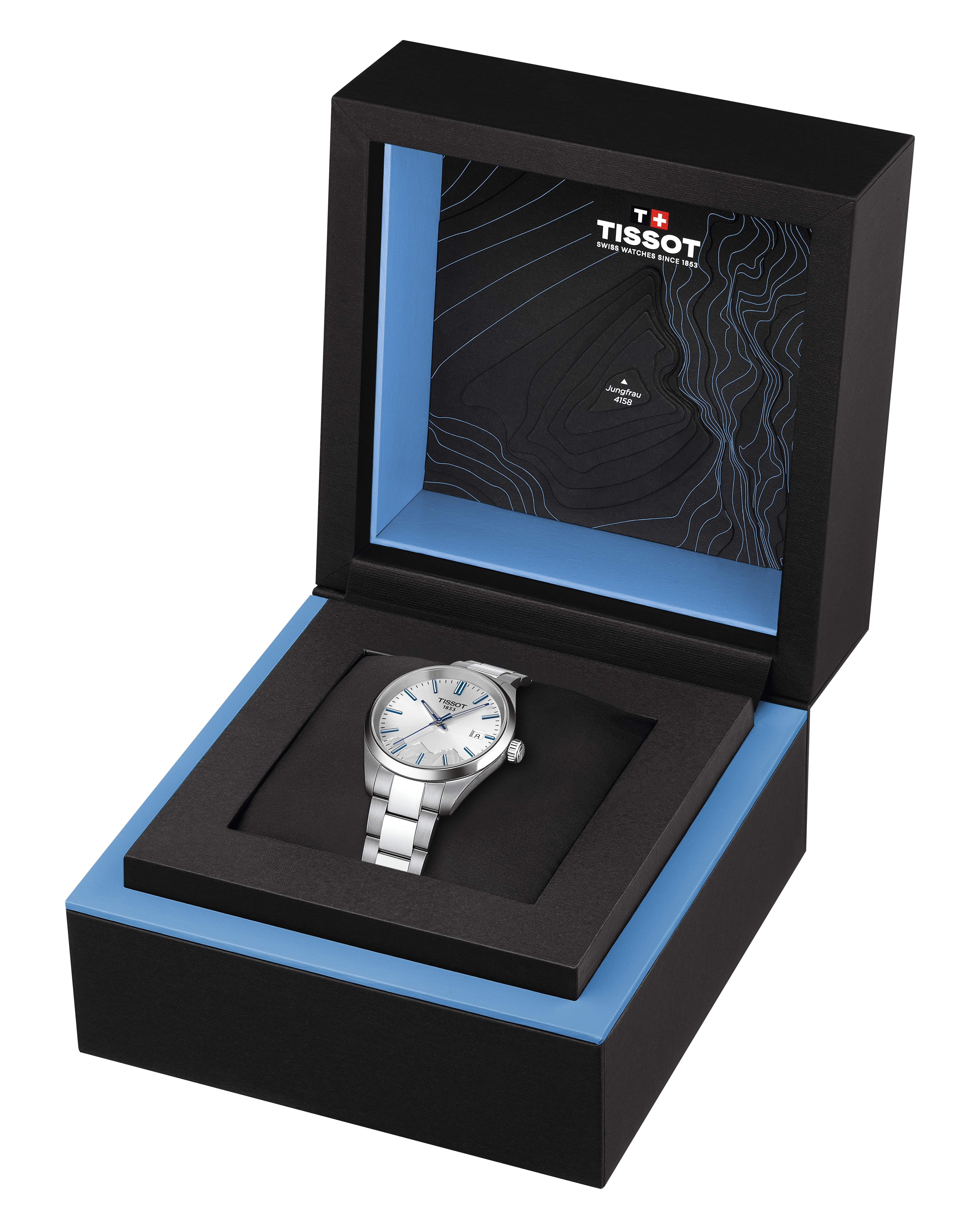 PR 100 Jungfraubahn - Silber Quartz 34mm