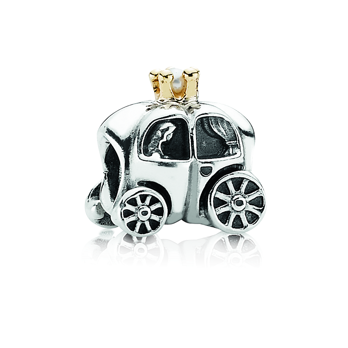 Königliche Kutsche Charm  - Sterling-Silber,  585 Gelbgold