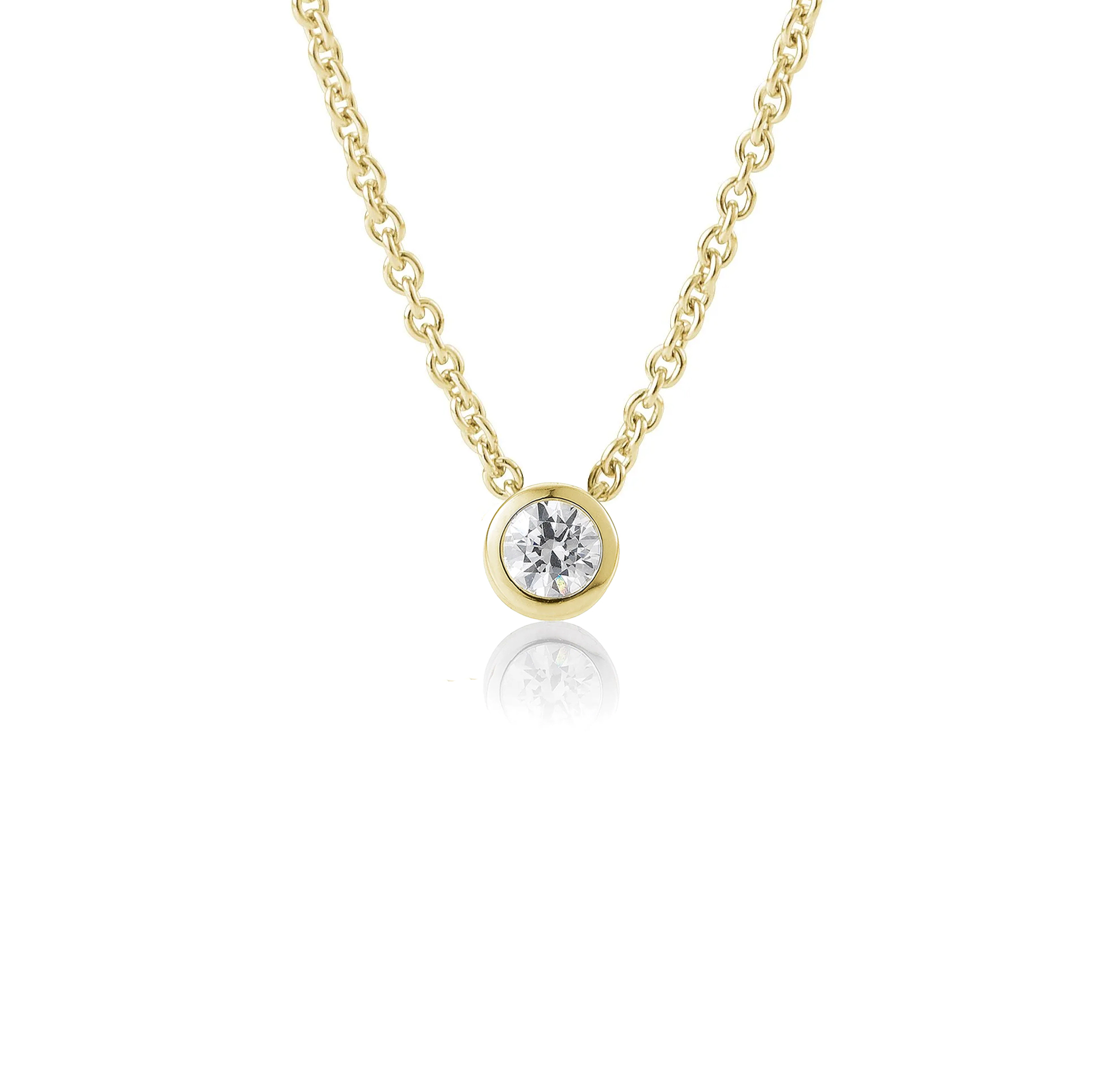 Solitär Collier - Zarge poliert - 0,30 ct