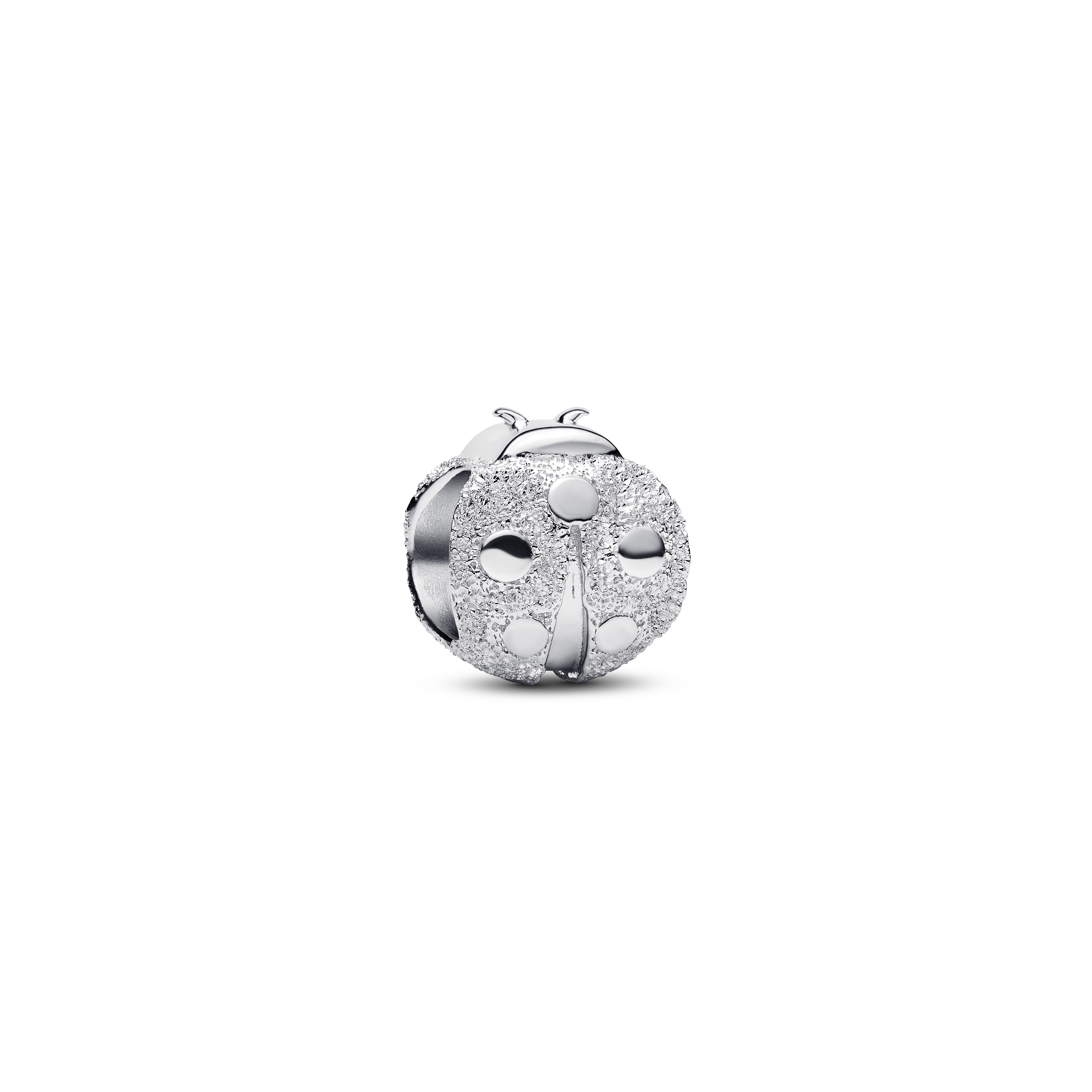 Strukturierter Marienkäfer Mini-Charm - Sterling-Silber