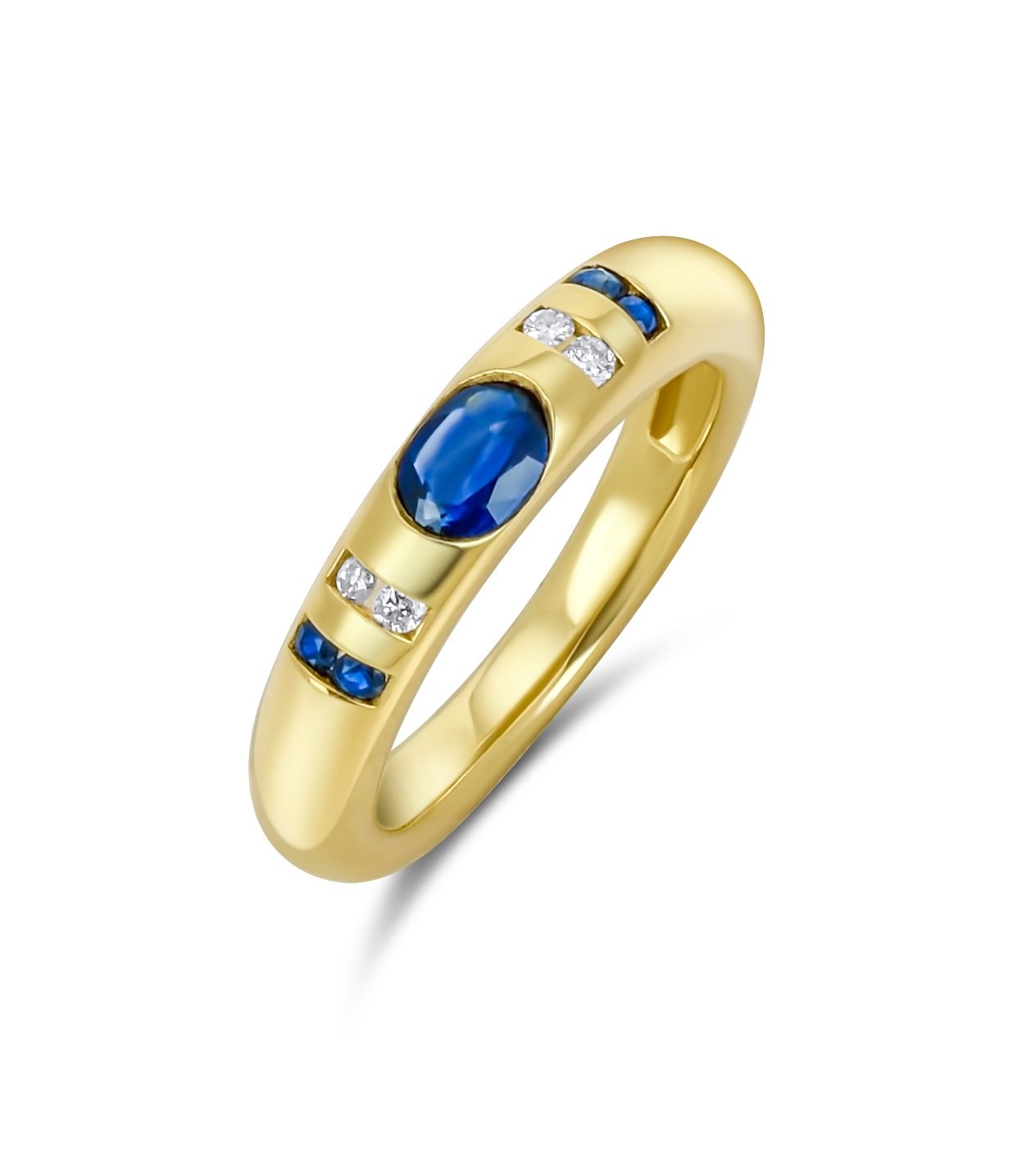 Ring - Saphir oval - Diamant