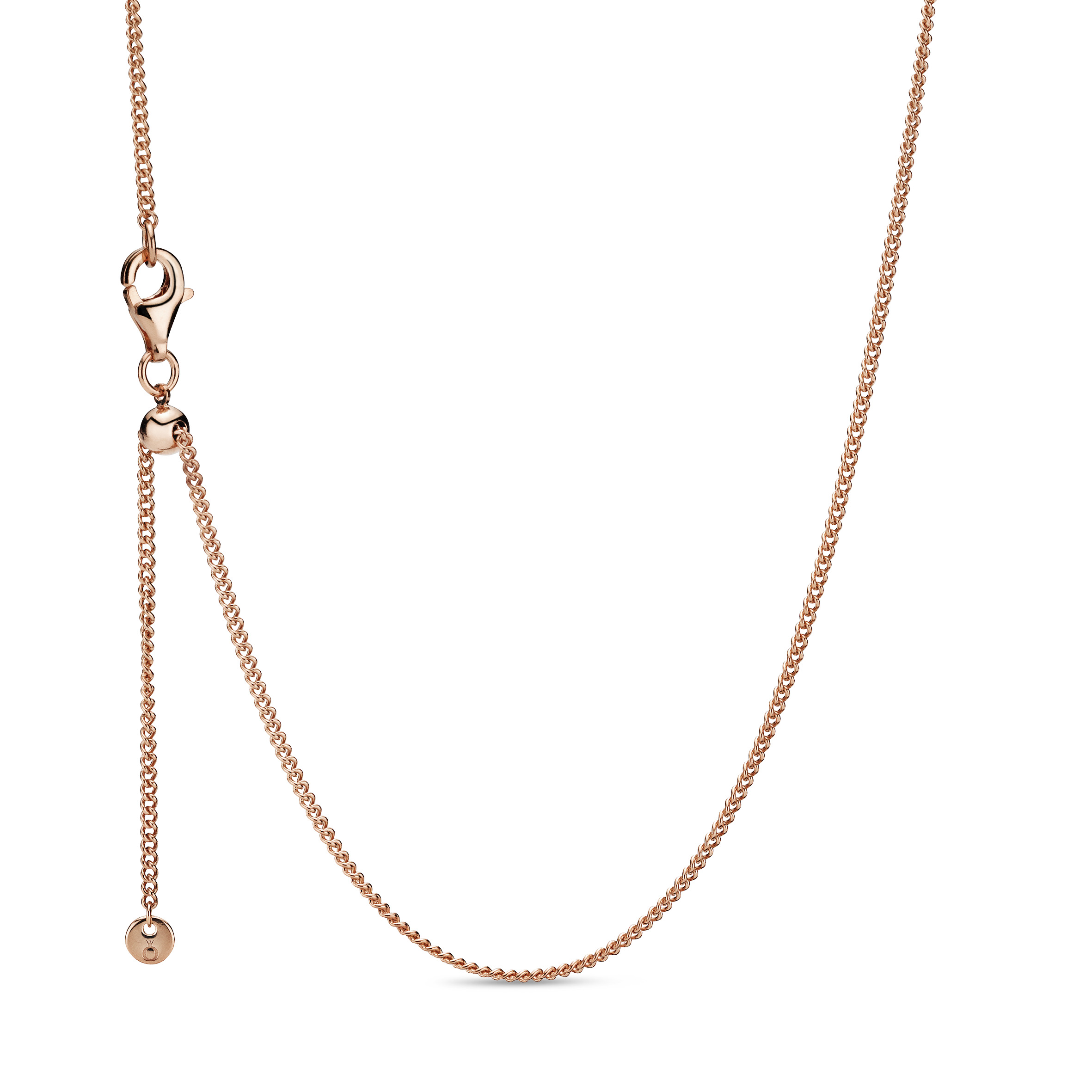 Gliederhalskette - 60cm - 14 Karat rosévergoldet 