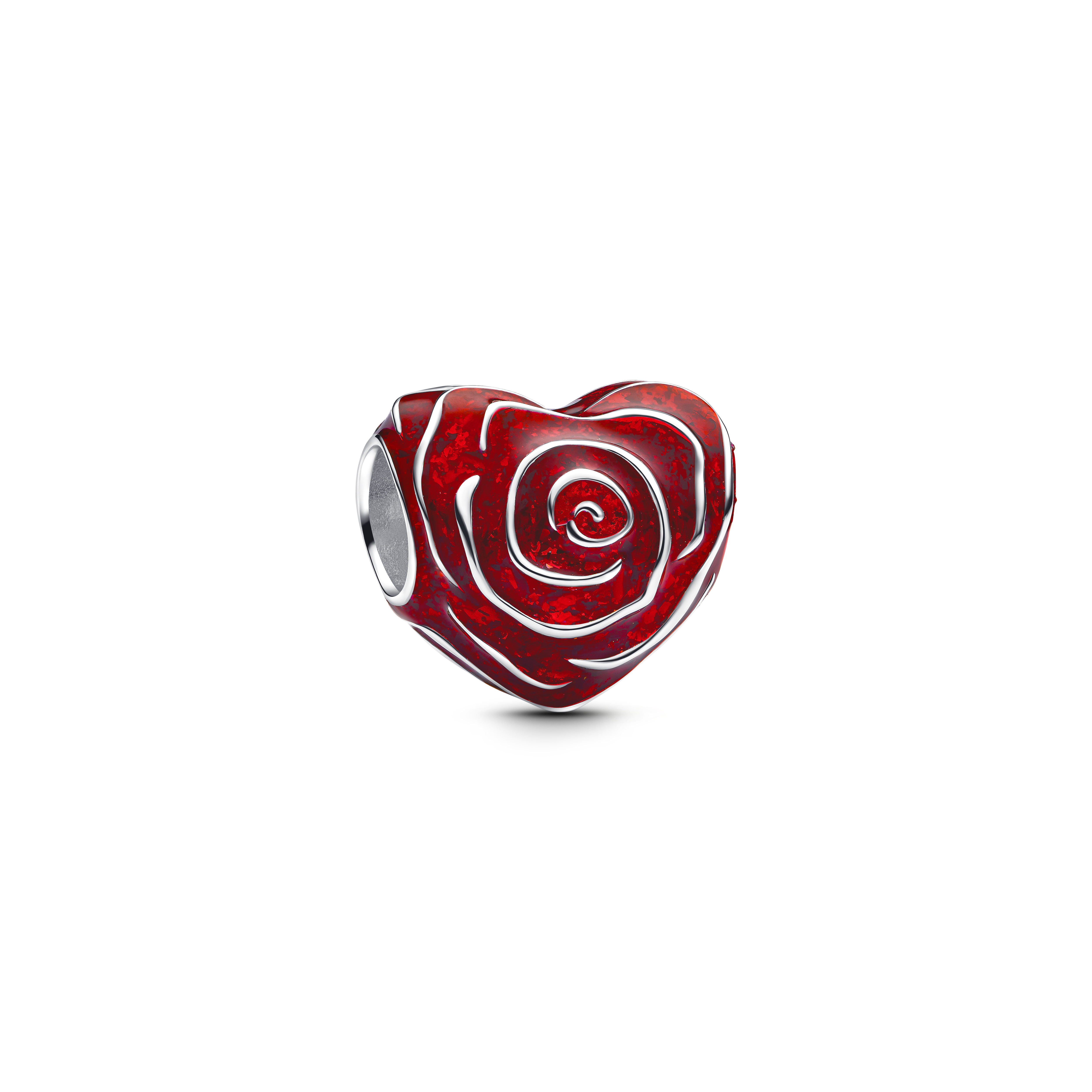 Rosenherz Charm - Sterling-Silber